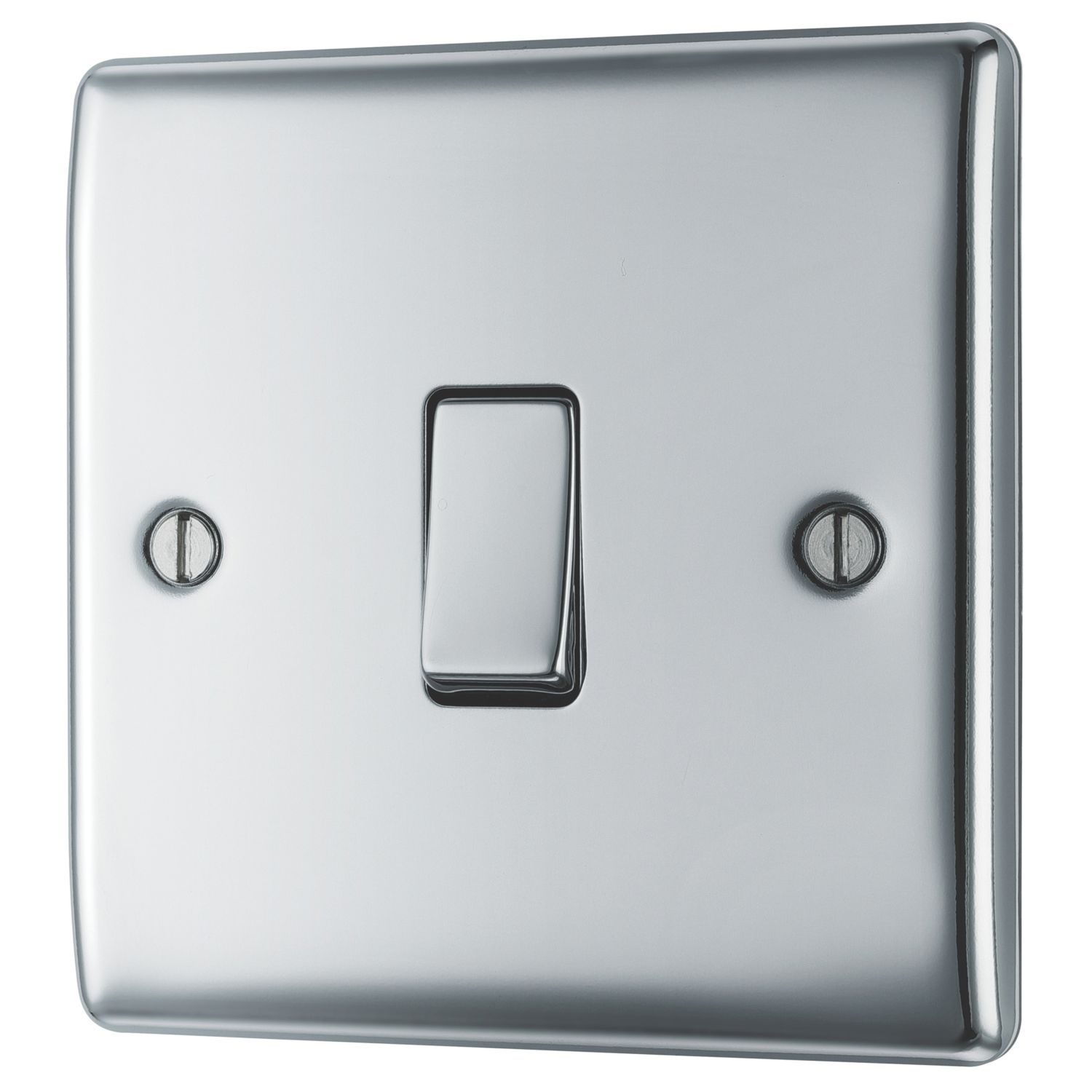 British General Nexus Metal 20A 16AX 1-Gang 2-Way Light Switch Polished Chrome (886PM)