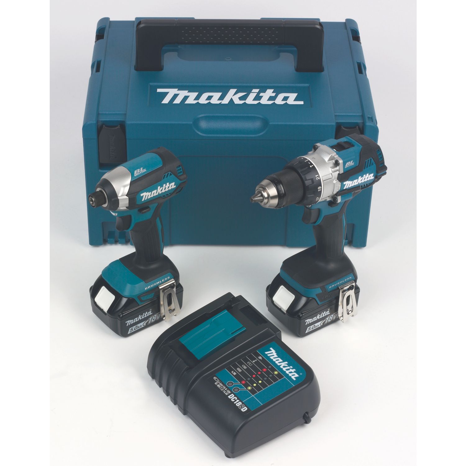 Makita DLX2507STJ 18V 2 x 5.0Ah Li-Ion LXT Brushless Cordless Twin Kit (886TM)