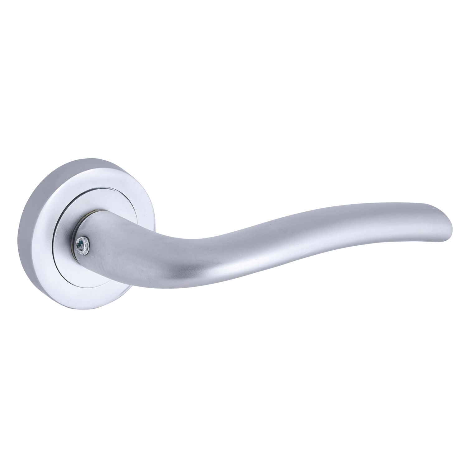 Smith & Locke Corfe Fire Rated Lever on Rose Door Handles Pair Satin Chrome (887HY)