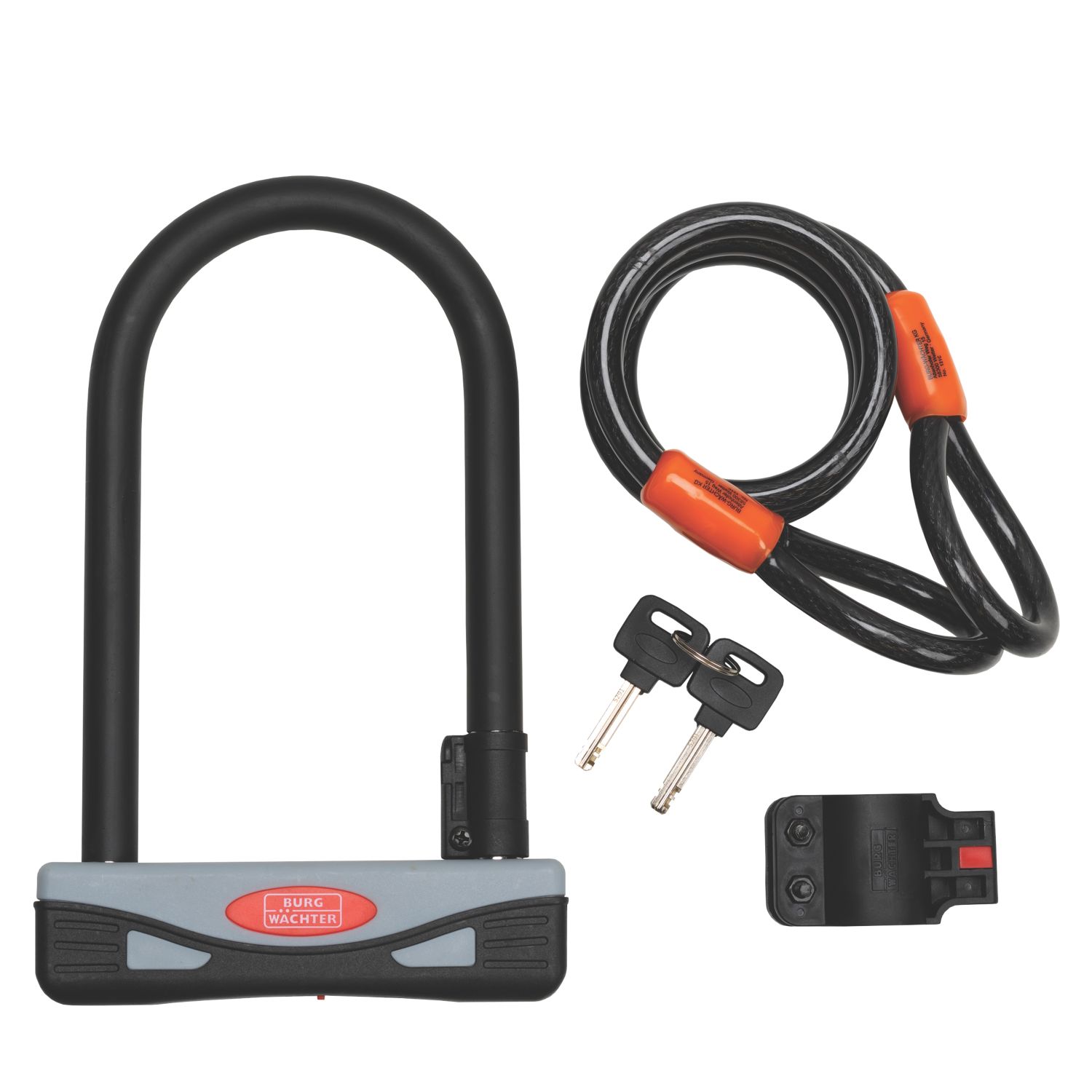 Burg-Wachter Steel Bike Security Lock & Cable Kit 1.2m x 12mm (887PH)