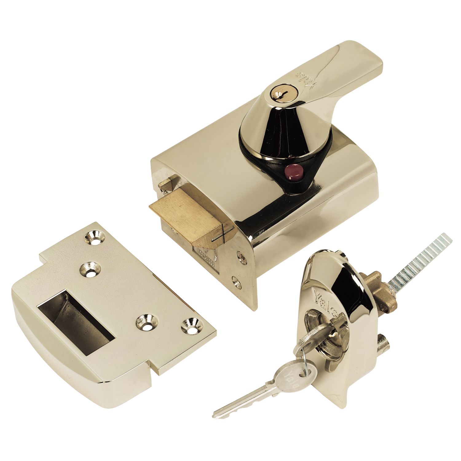 Yale 1 Star BS Night Latch Polished Brass 60mm Backset (88810)