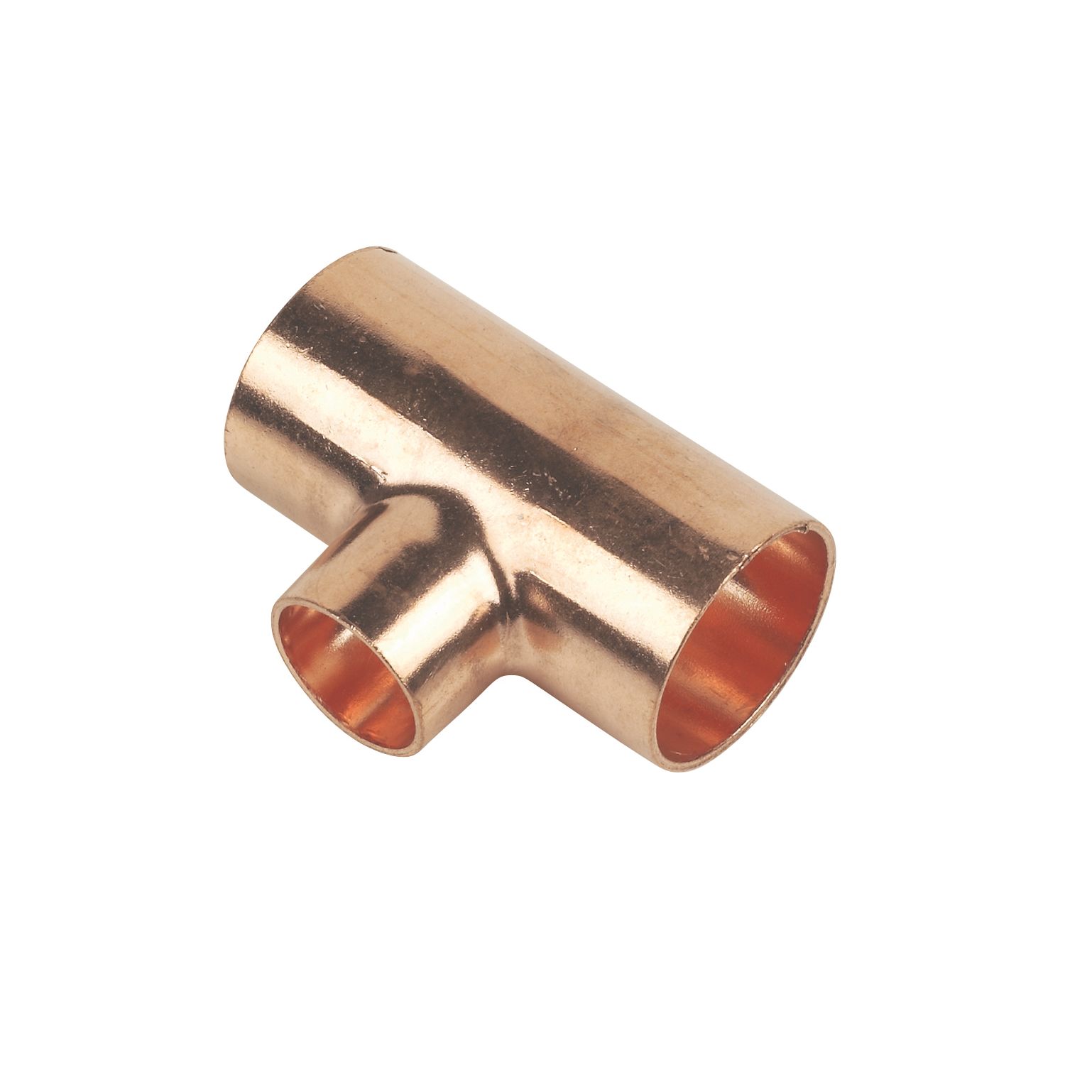 Flomasta Copper End Feed Reducing Tees 22mm x 22mm x 15mm 10 Pack (88871)