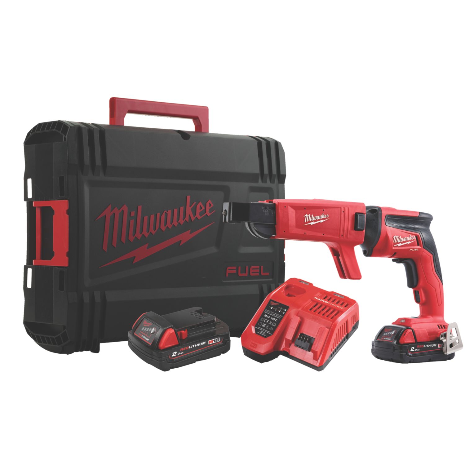 Milwaukee M18FSGC-202X FUEL 18V 2 x 2.0Ah Li-Ion RedLithium Brushless Cordless Drywall Screwdriver with Attachment (888GX)