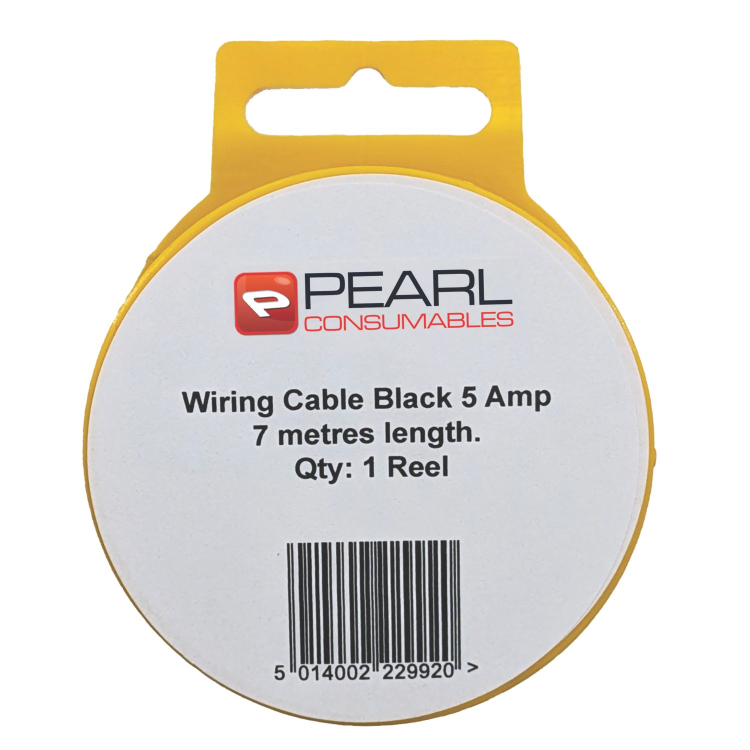 Pearl Consumables 5A 0.65mm² Automotive Cable 7m Coil Black (888YY)