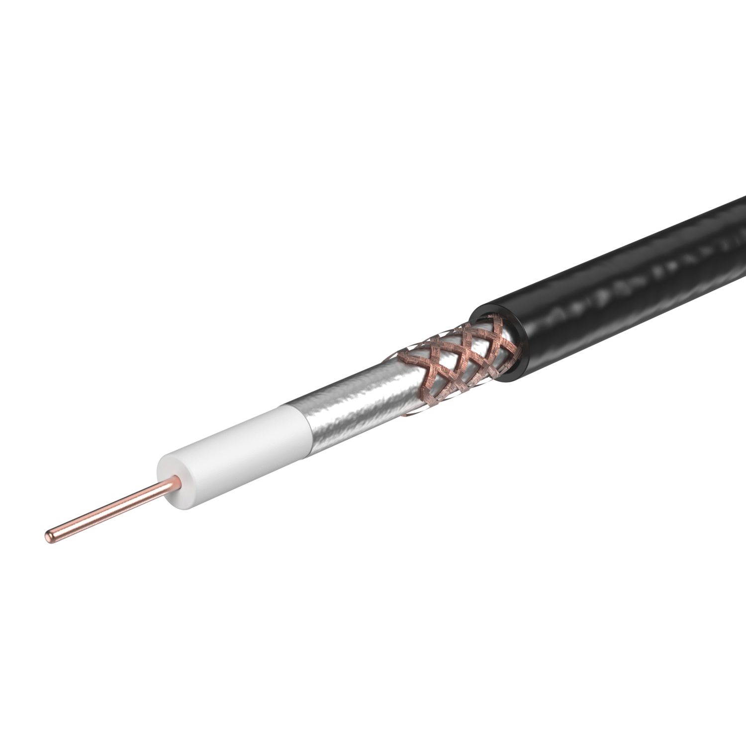 Labgear RG6 Black 1-Core Round Coaxial Cable 100m Drum (890CL)