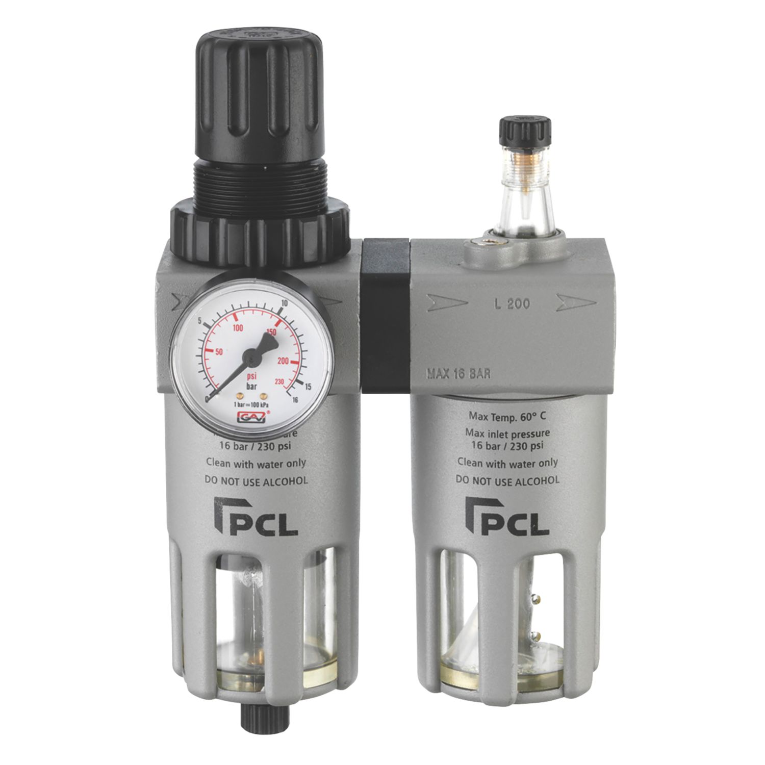 PCL ATCFRL12 1/2" BSP Air Tool Filter Regulator & Lubricator (890HY)