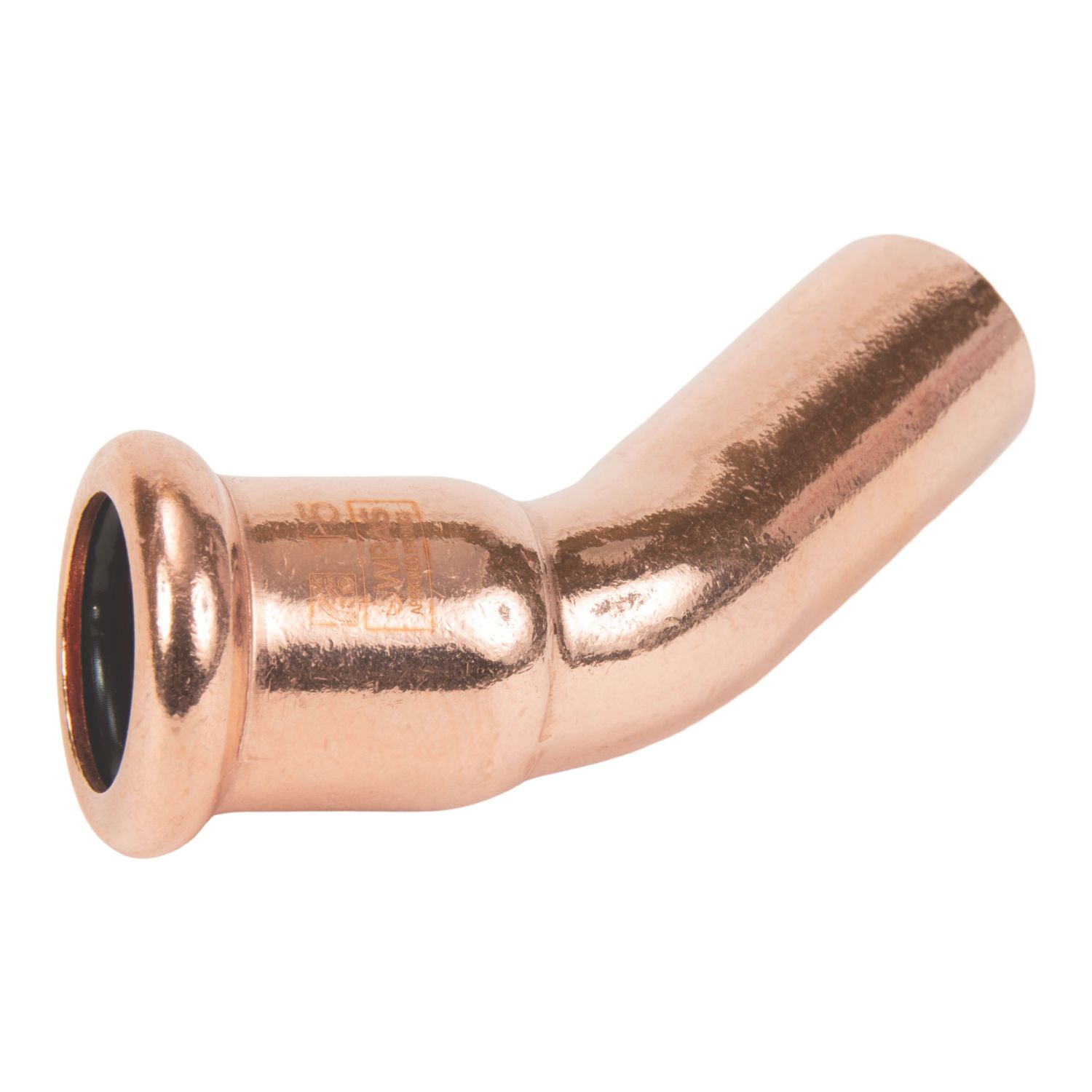 Flomasta Copper Press-Fit Adapting 45° M-Profile Street Elbows 15mm x 15mm 2 Pack (891AK)