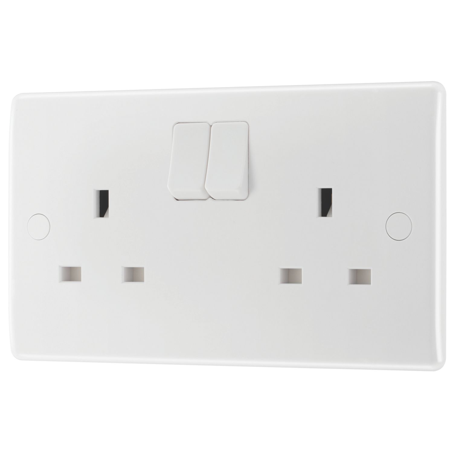 British General 800 Series 13A 2-Gang DP Switched Socket White (892HV)