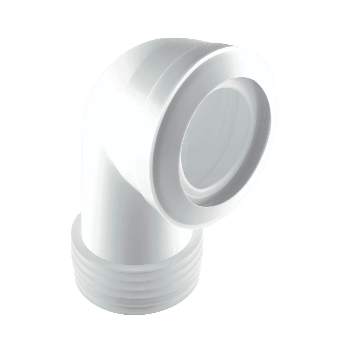 McAlpine MACFIT Rigid 90° Angled WC Short Pan Connector White 235mm (89461)