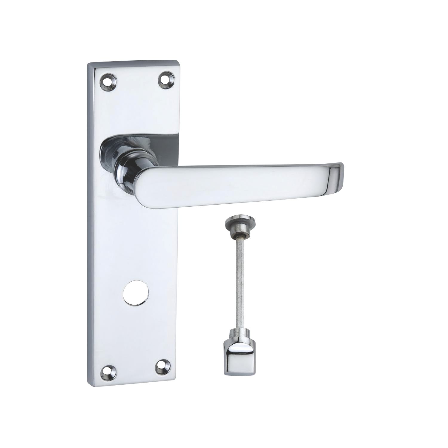 Smith & Locke Fire Rated WC Door Handles Pair Polished Chrome (8950P)
