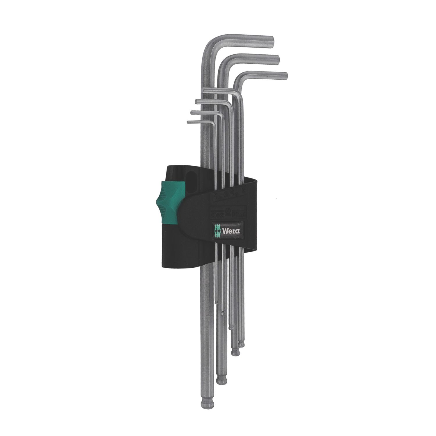 Wera 950/7 Chrome-Plated Metric Hex-Plus L-Key Set 7 Pieces (895FW)