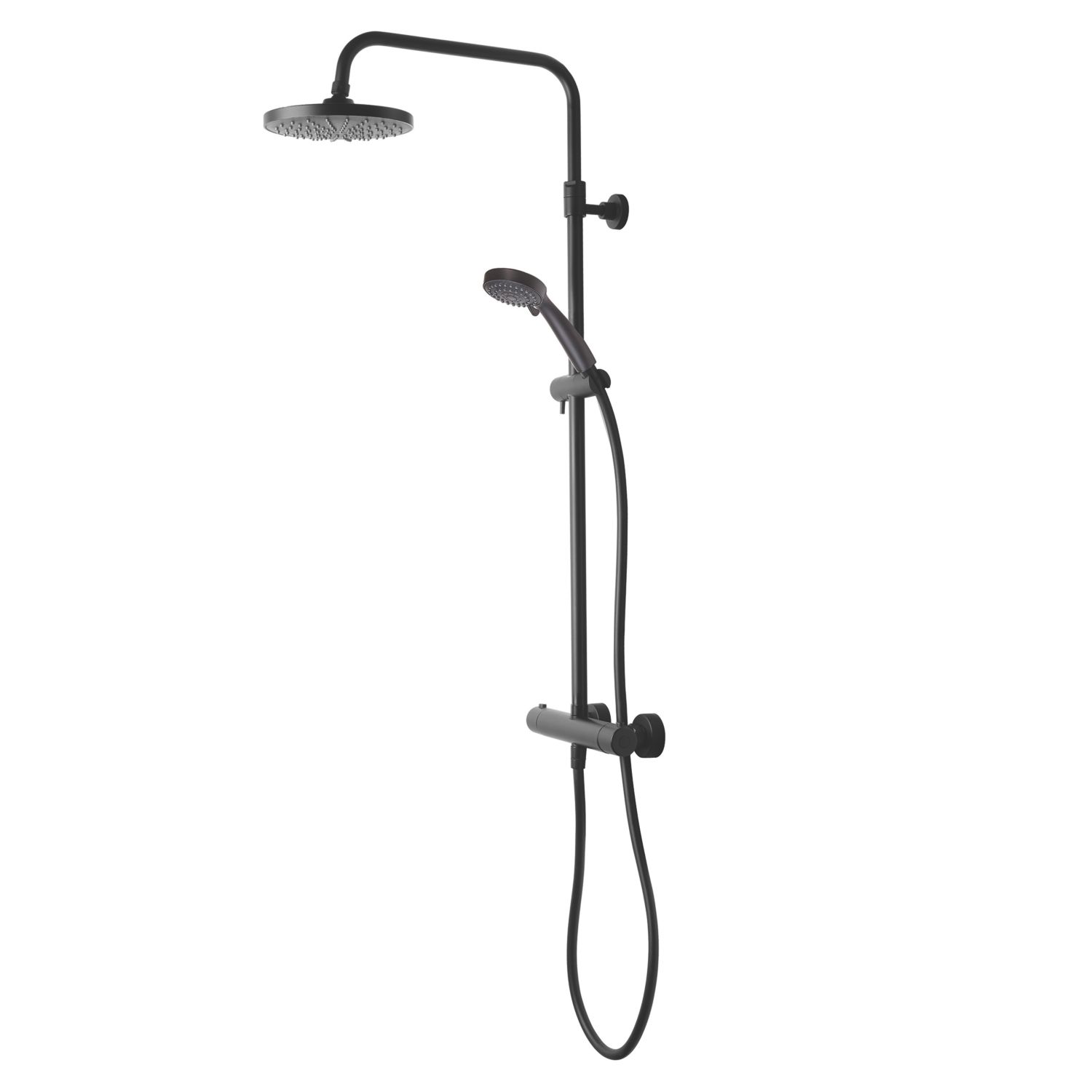 Meda Rear-Fed Exposed Black Thermostatic Bar Mixer Shower (896RM)