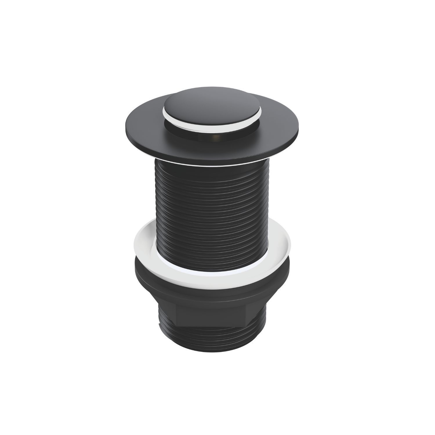 ETAL Unslotted Push Button Basin Waste Matt Black 60mm (897VN)