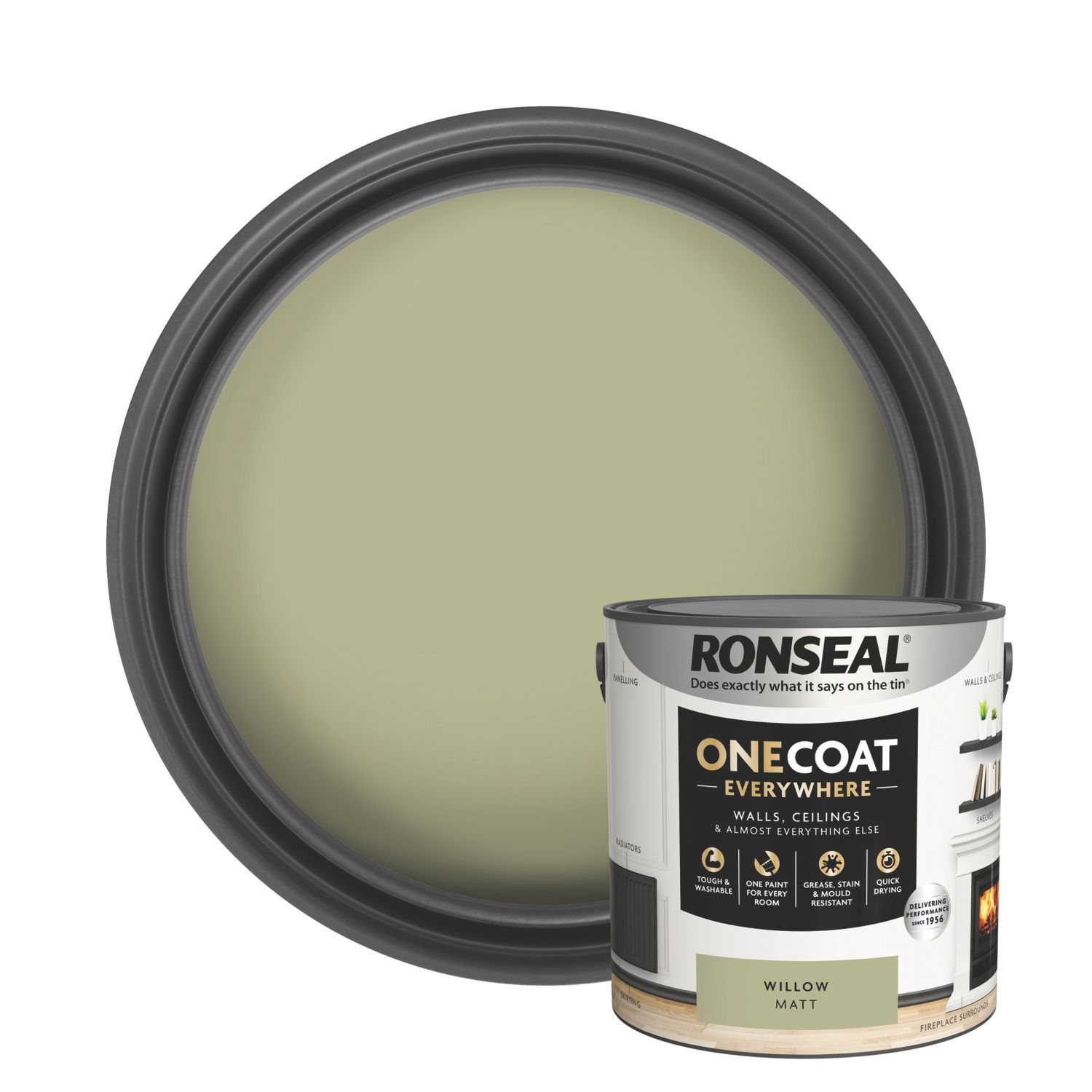 Ronseal 2.5Ltr Willow Matt Emulsion Multi Surface Paint (898CE)