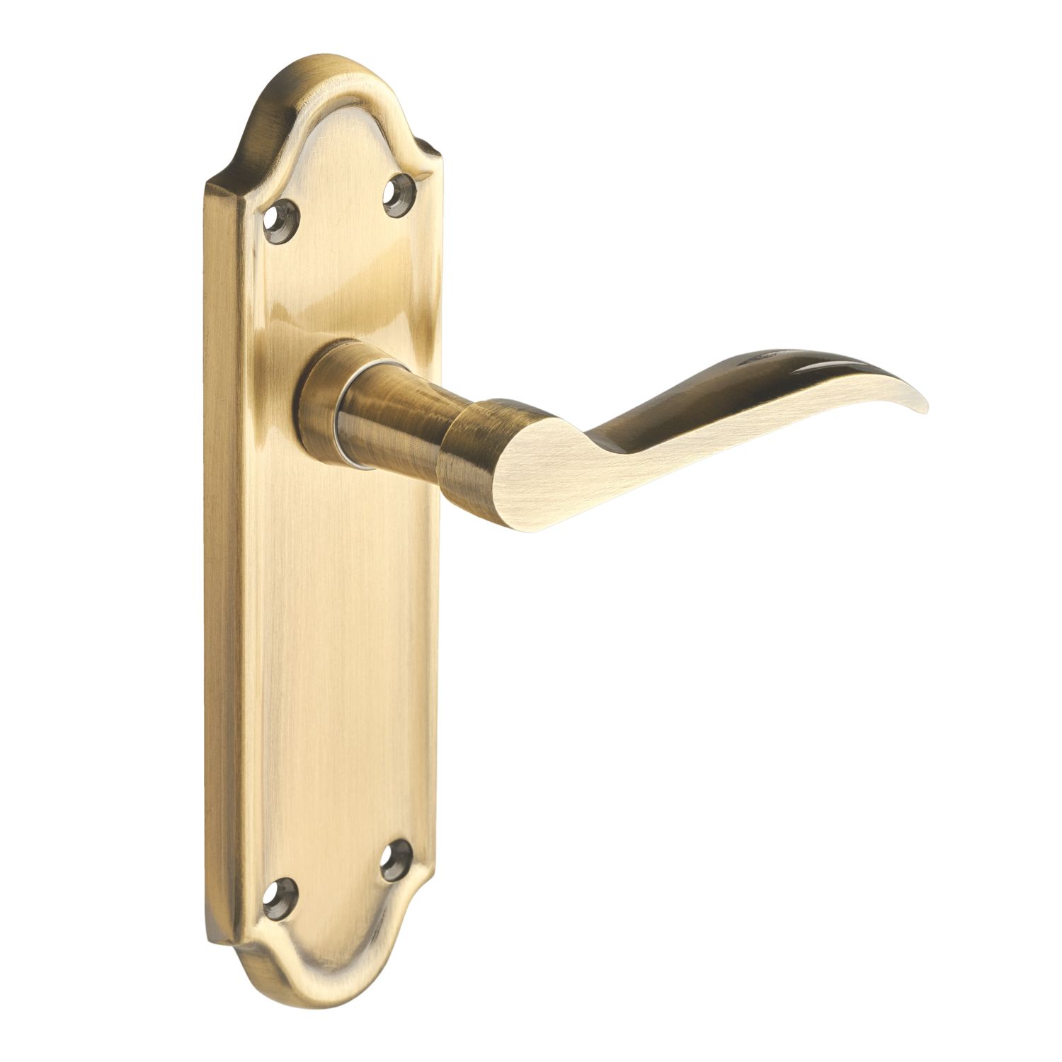 Designer Levers Kennington Fire Rated Latch Lever Door Handle Pair Antique Brass (898KK)