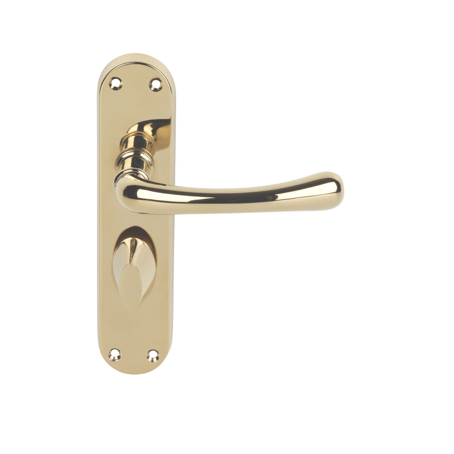 Serozzetta Ibra Lever on Backplate WC Door Handle Pair Polished Brass (89914)