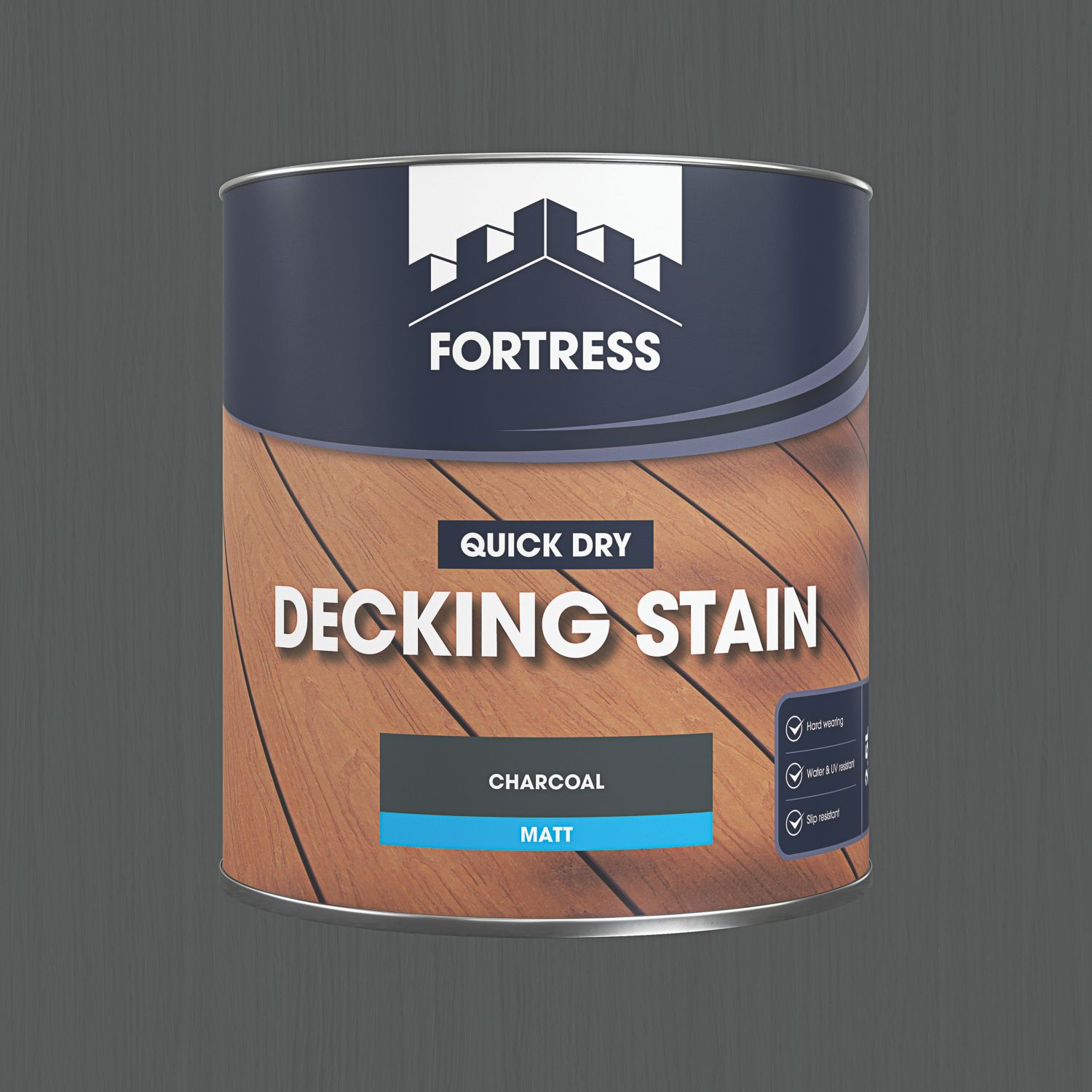Fortress 2.5Ltr Charcoal Anti Slip Decking Stain (899PC)