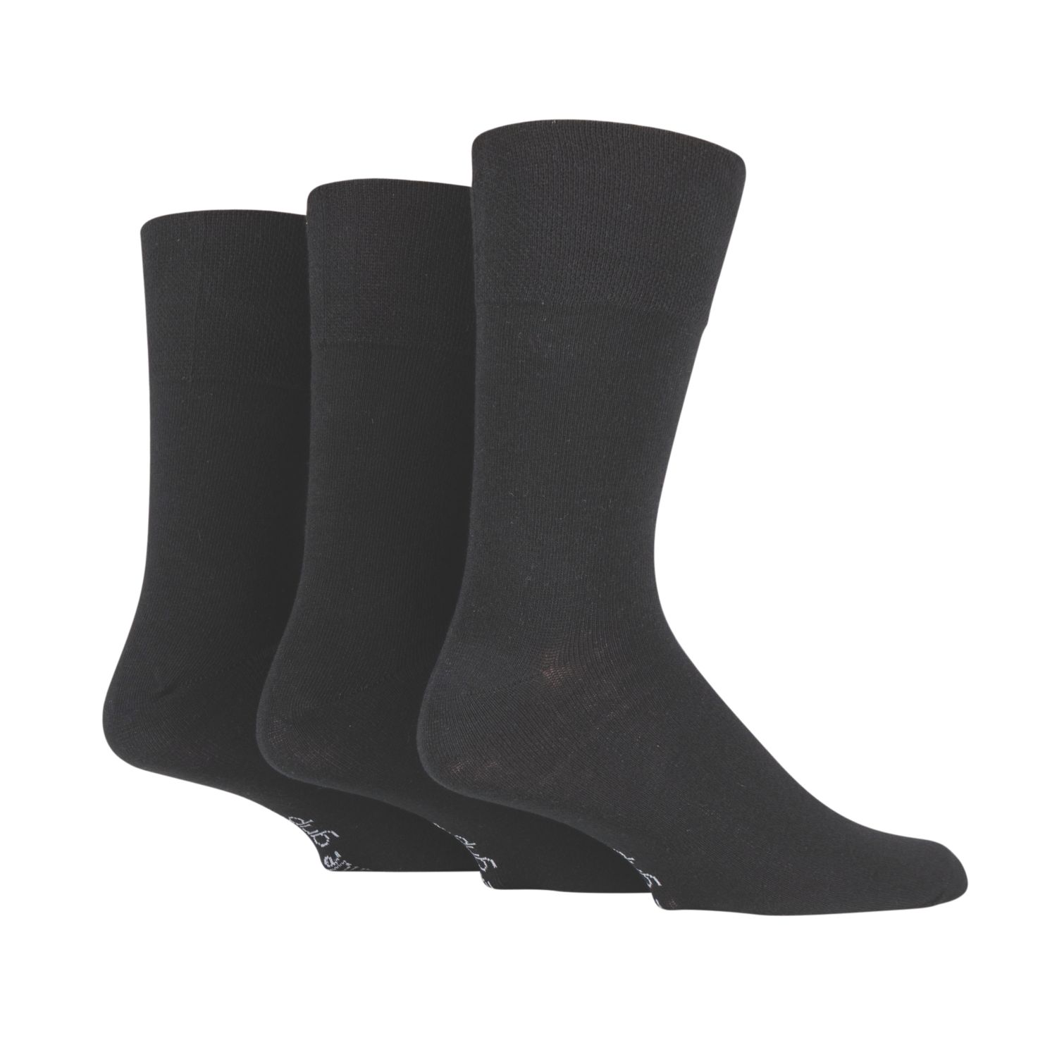 SockShop Gentle Grip Plain Socks Black 6-11 3 Pairs (899PW)