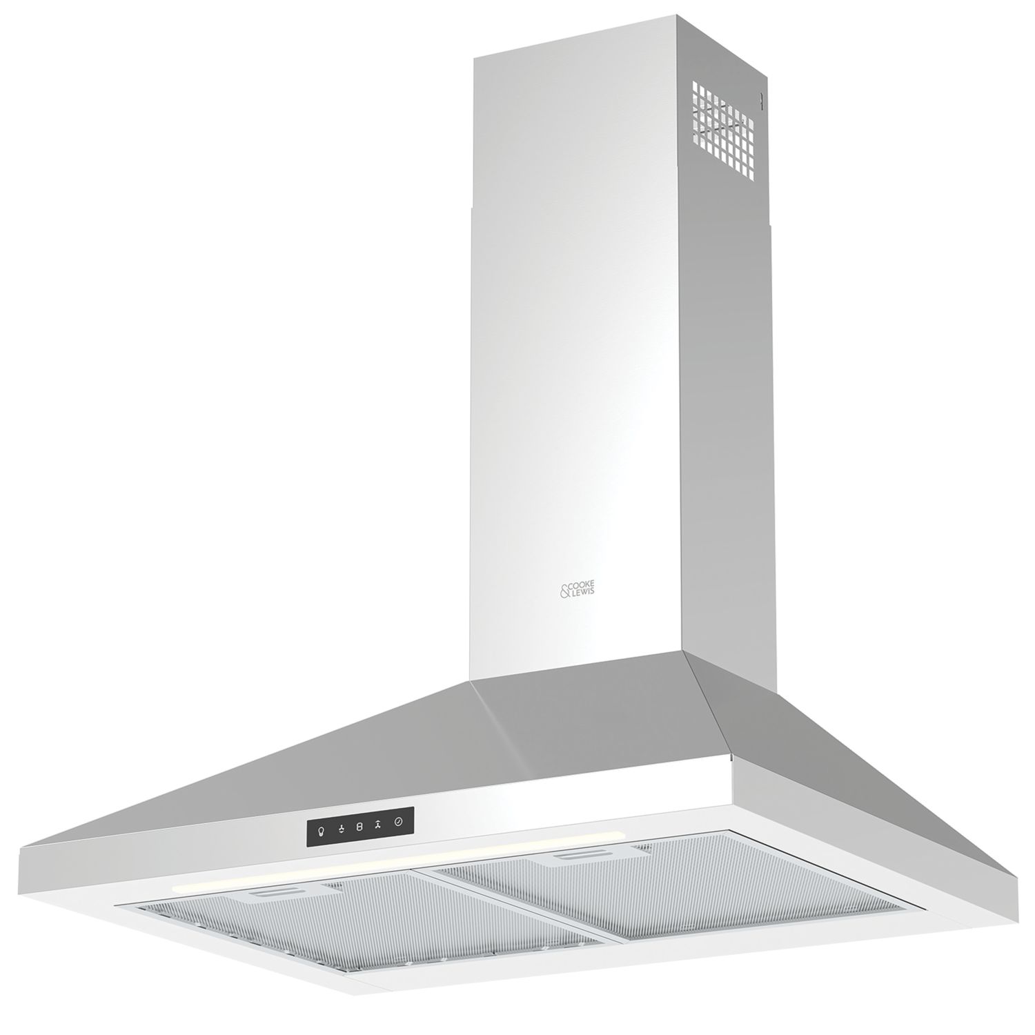 Cooke & Lewis Chimney Hood Silver 598mm (900FK)
