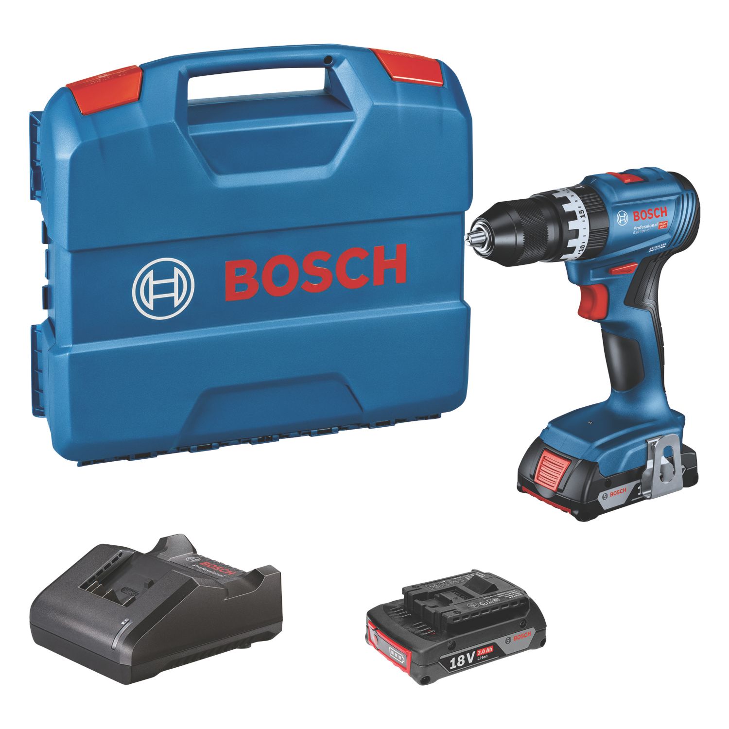 Bosch 06019K3370 18V 2 x 2.0Ah Li-Ion CoolPack Brushless Cordless Combi Drill (900GL)