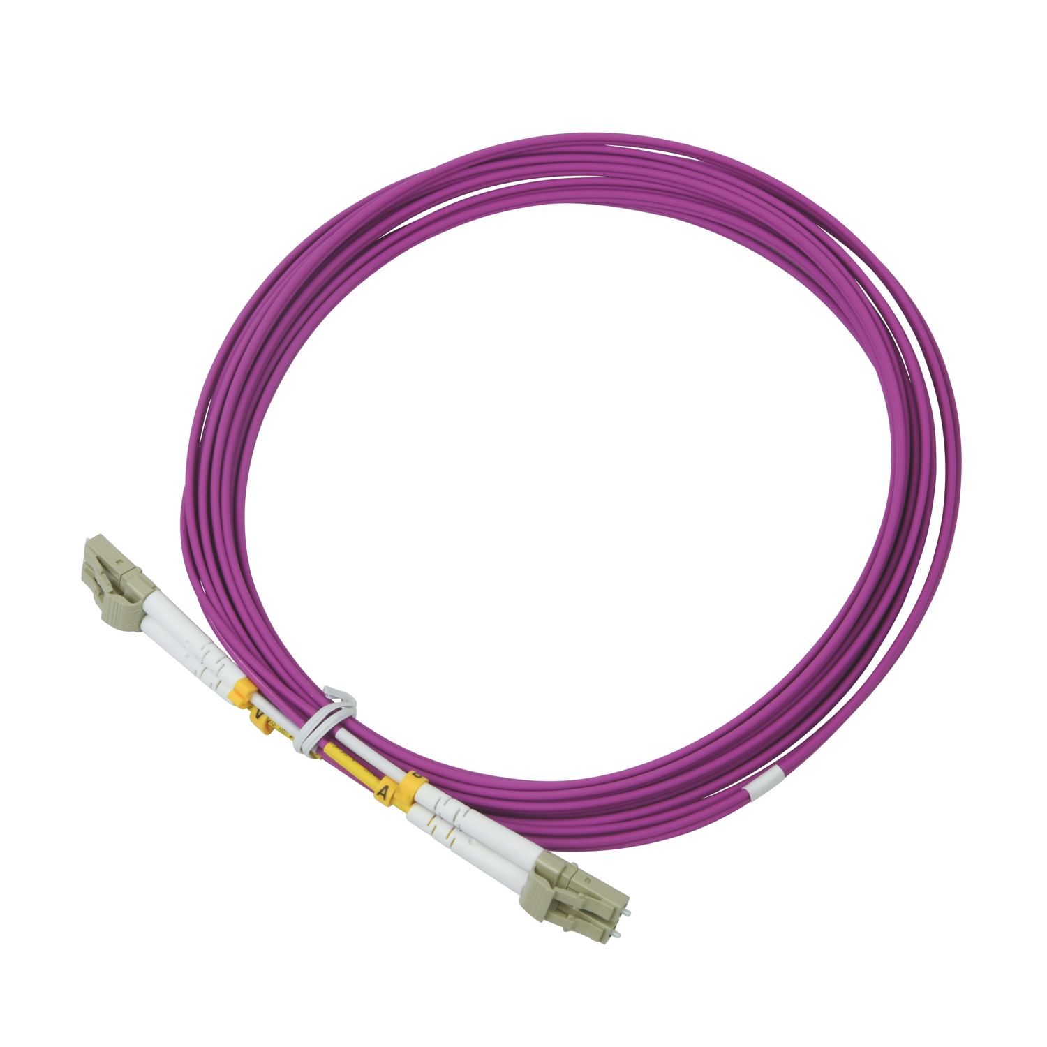 Labgear Duplex Multi Mode Purple LC- LC OM4 LSZH Fibre Optic Cable 5m (900KM)
