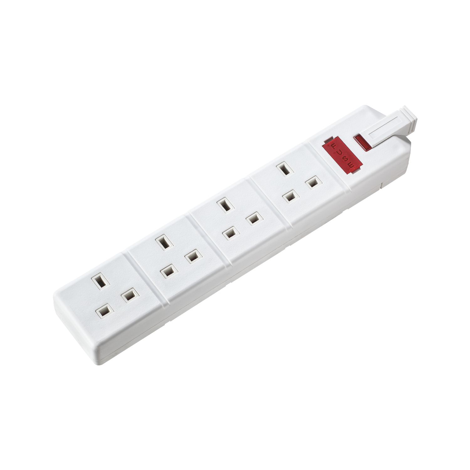 Masterplug 13A 4-Gang Fused Rewireable Socket with Neon White (90230)
