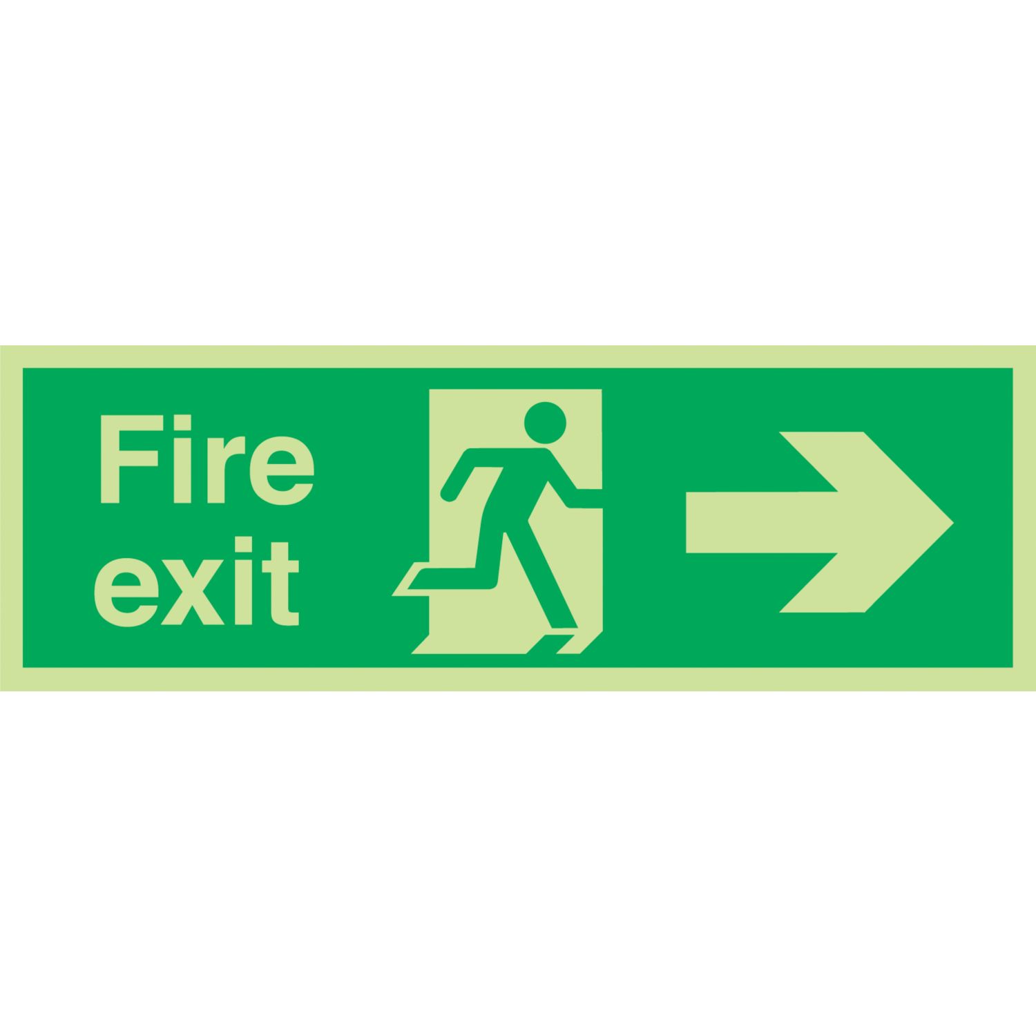 Nite-Glo Photoluminescent "Fire Exit" Right Arrow Sign 150mm x 450mm (90508)