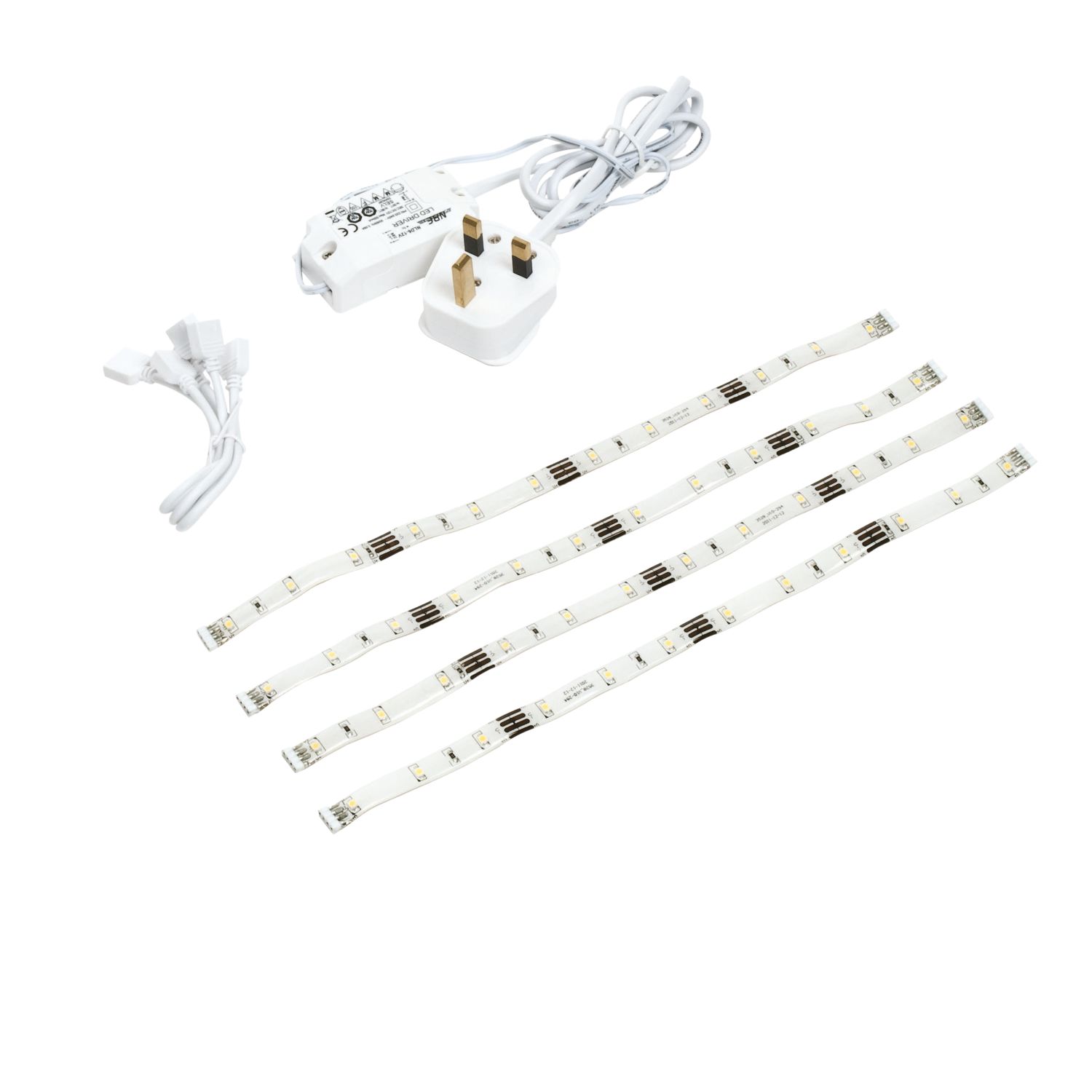 LAP Izo Flex 295mm LED Cabinet Striplights 4 x 1W 4 x 60lm 4 Pack (9051G)