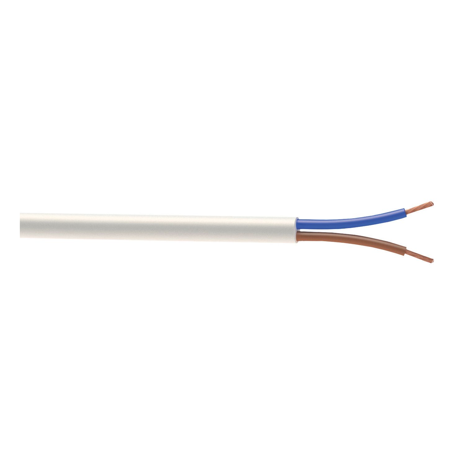 Time 3182Y White 2-Core 1.5mm² Flexible Cable 10m Coil (905JY)