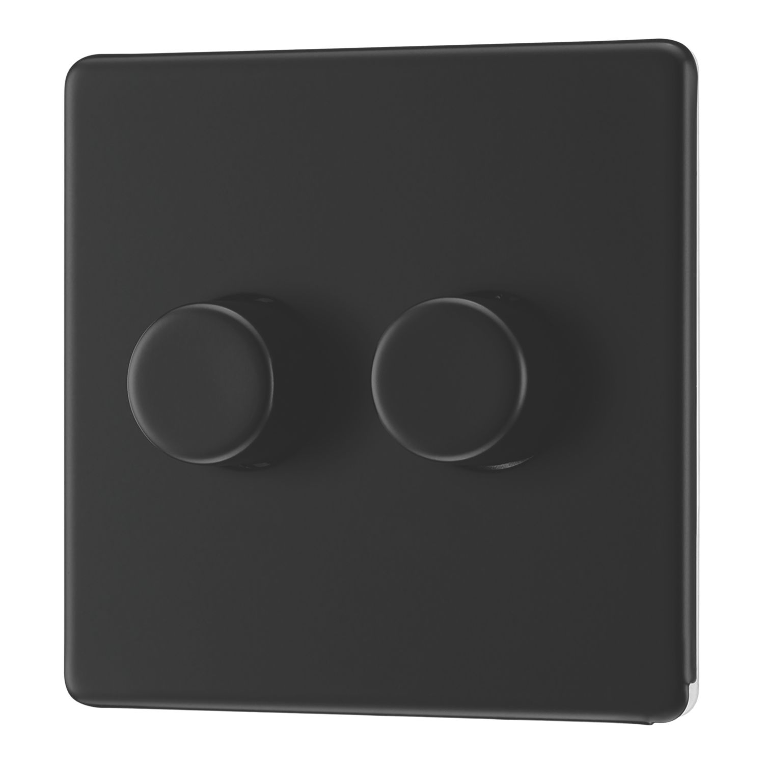 LAP 2-Gang 2-Way LED Dimmer Switch Matt Black with Colour-Matched Inserts (905PN)