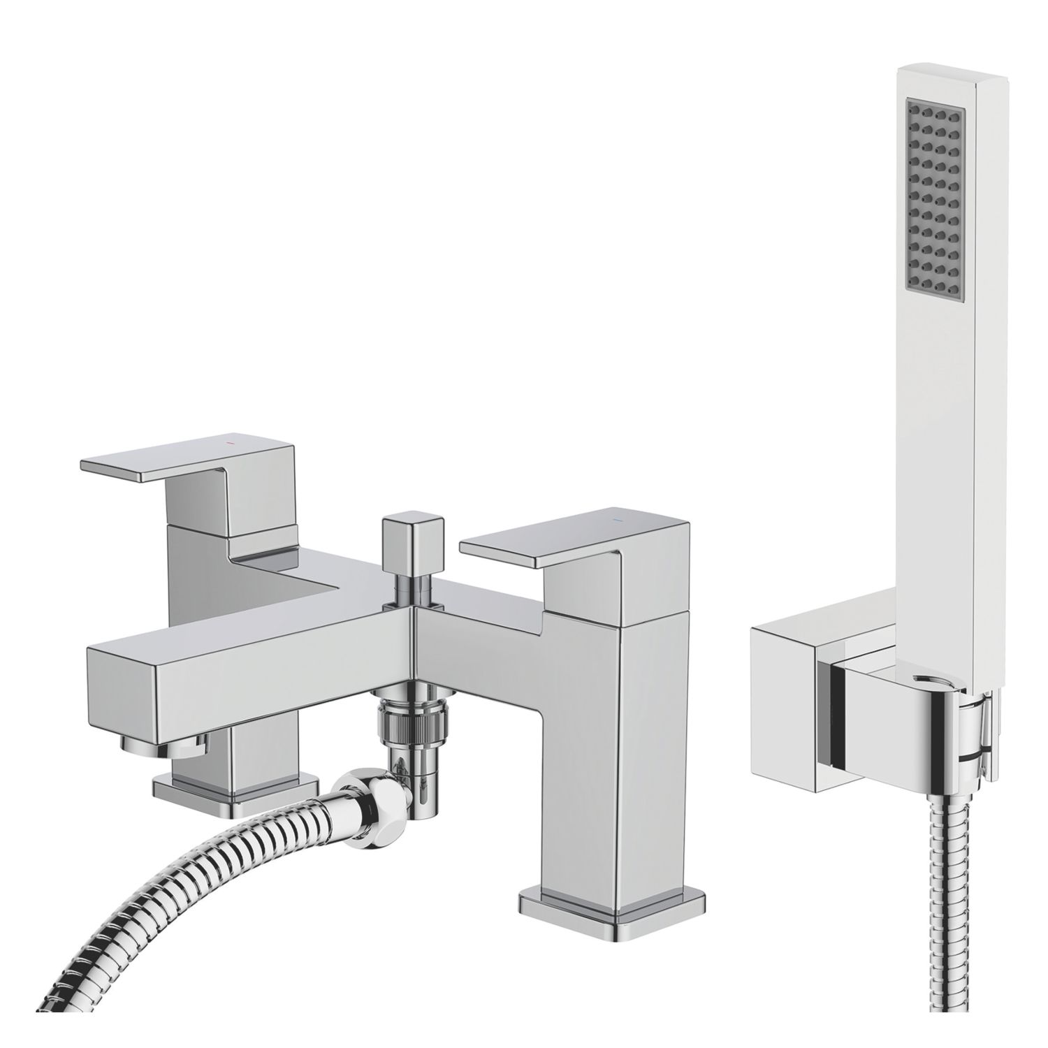 Swirl Carna Chrome-Plated 128mm Deck Mounted Dual Control Manual Shower Mixer Tap (905TK)