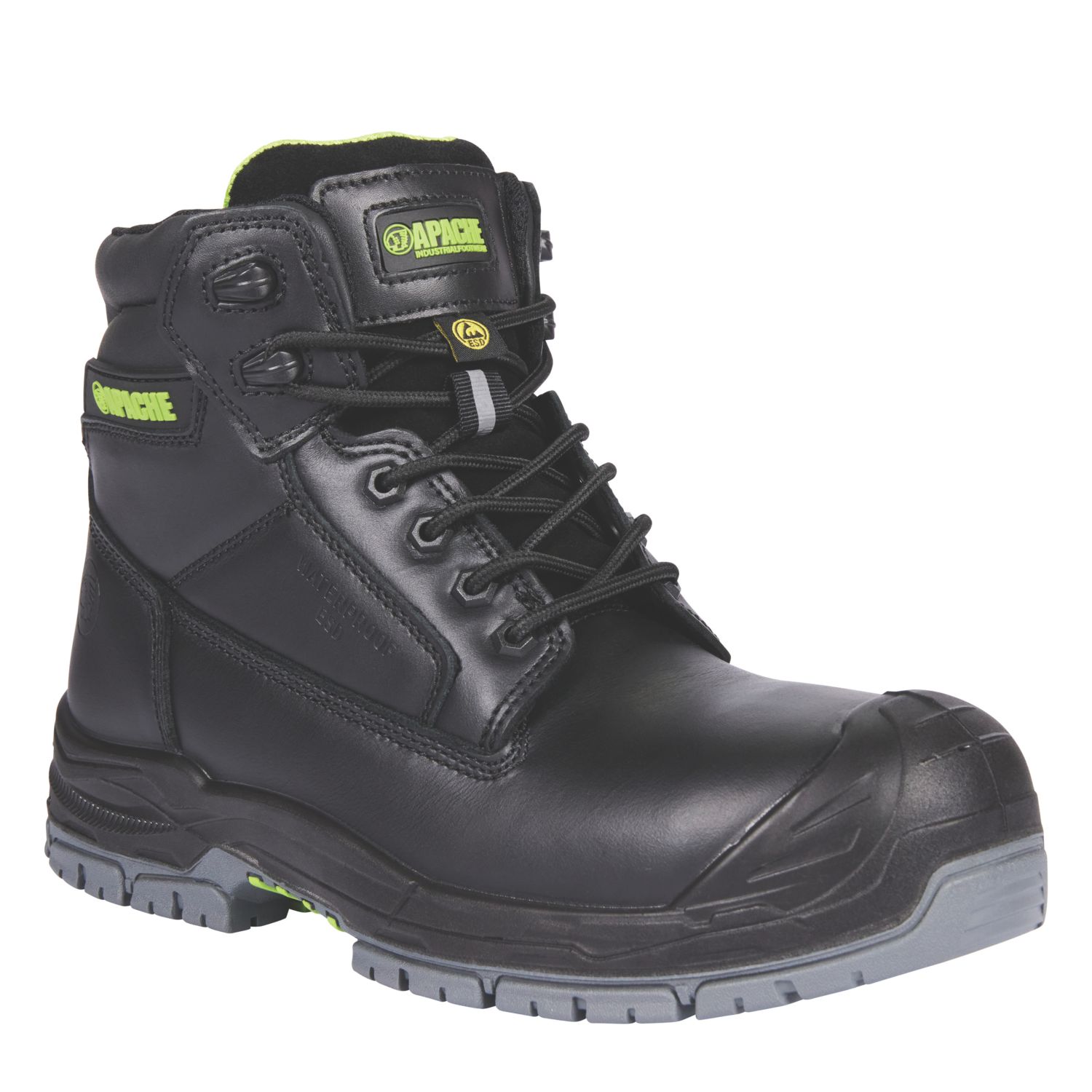 Apache Cranbrook Size 8 Black Waterproof Safety Boots (906JX)