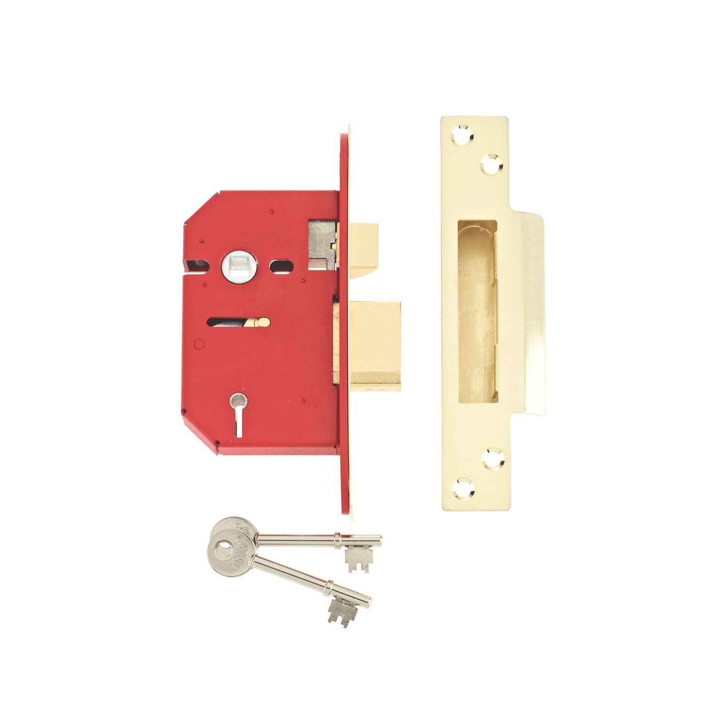 Union Fire Rated 5 Lever Brass Mortice Sashlock 68mm Case - 45mm Backset (9078D)
