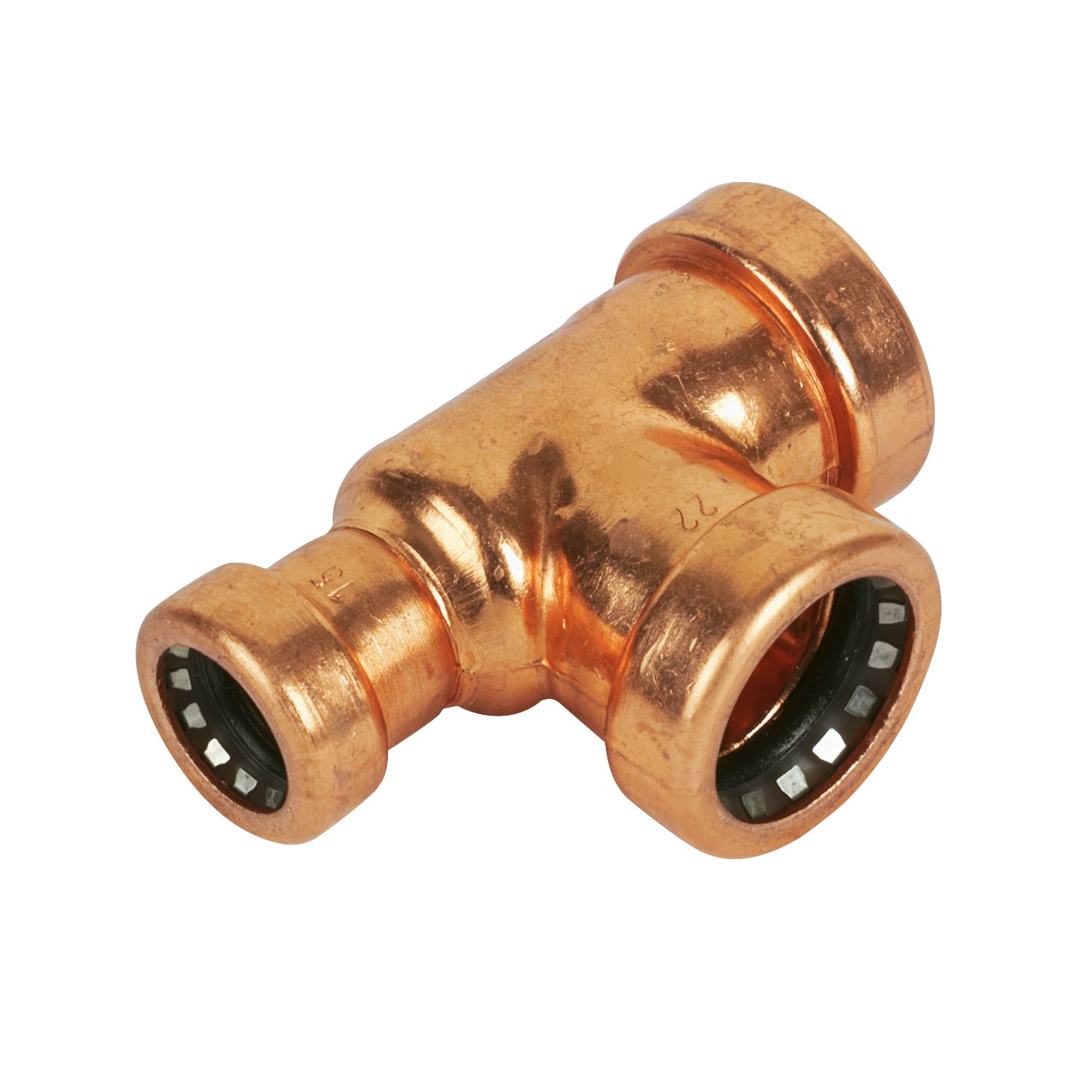Tectite Sprint Copper Push-Fit Reducing Tee 22mm x 15mm x 22mm (90969)