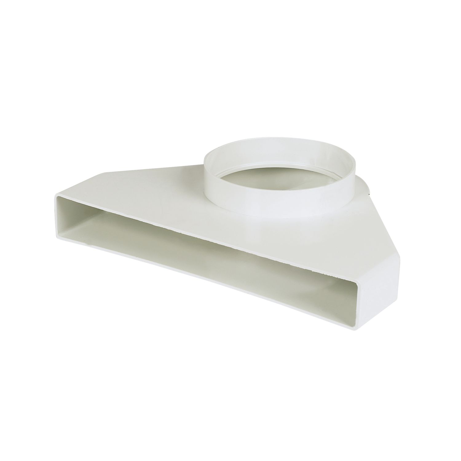 Manrose Round to Rectangular Flat Channel Connector 90° Elbow White 240mm (91088)