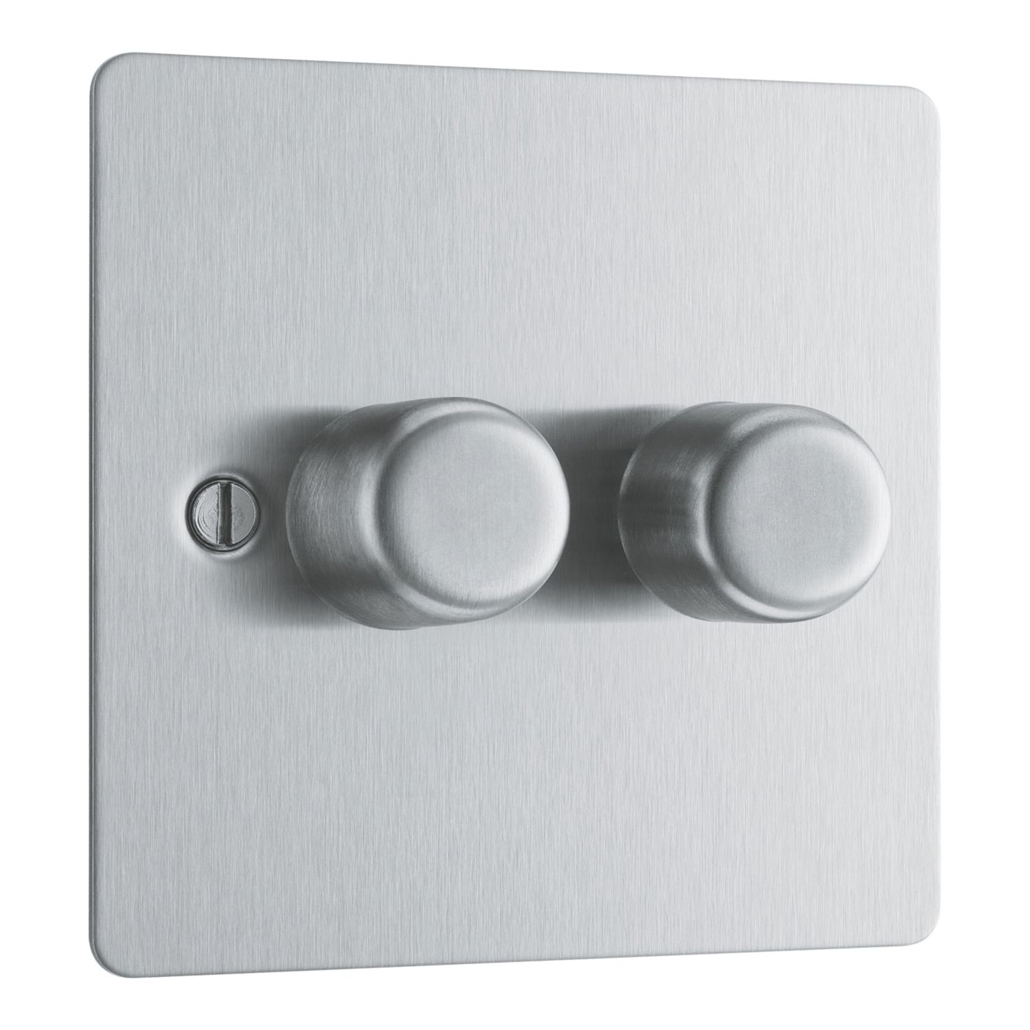 LAP 2-Gang 2-Way LED Dimmer Switch Brushed Steel with Colour-Matched Inserts (910CN)