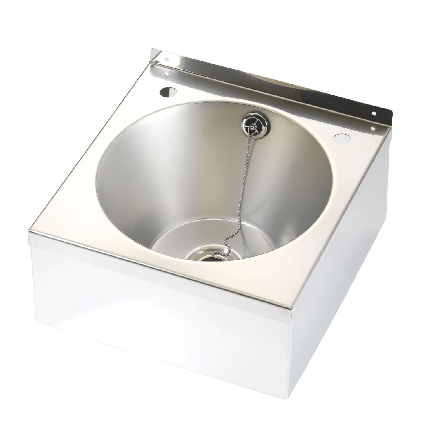 1 Bowl Stainless Steel 2-Tap Hole Wall-Hung Wash Basin 345mm x 185mm (91109)