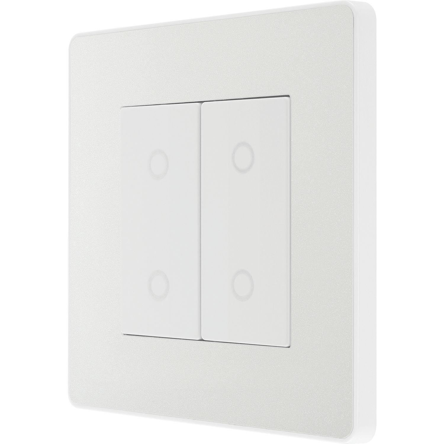 British General Evolve 2-Gang 2-Way LED Double Secondary Touch Trailing Edge Dimmer Switch Pearlescent White with White Inserts (911PY)