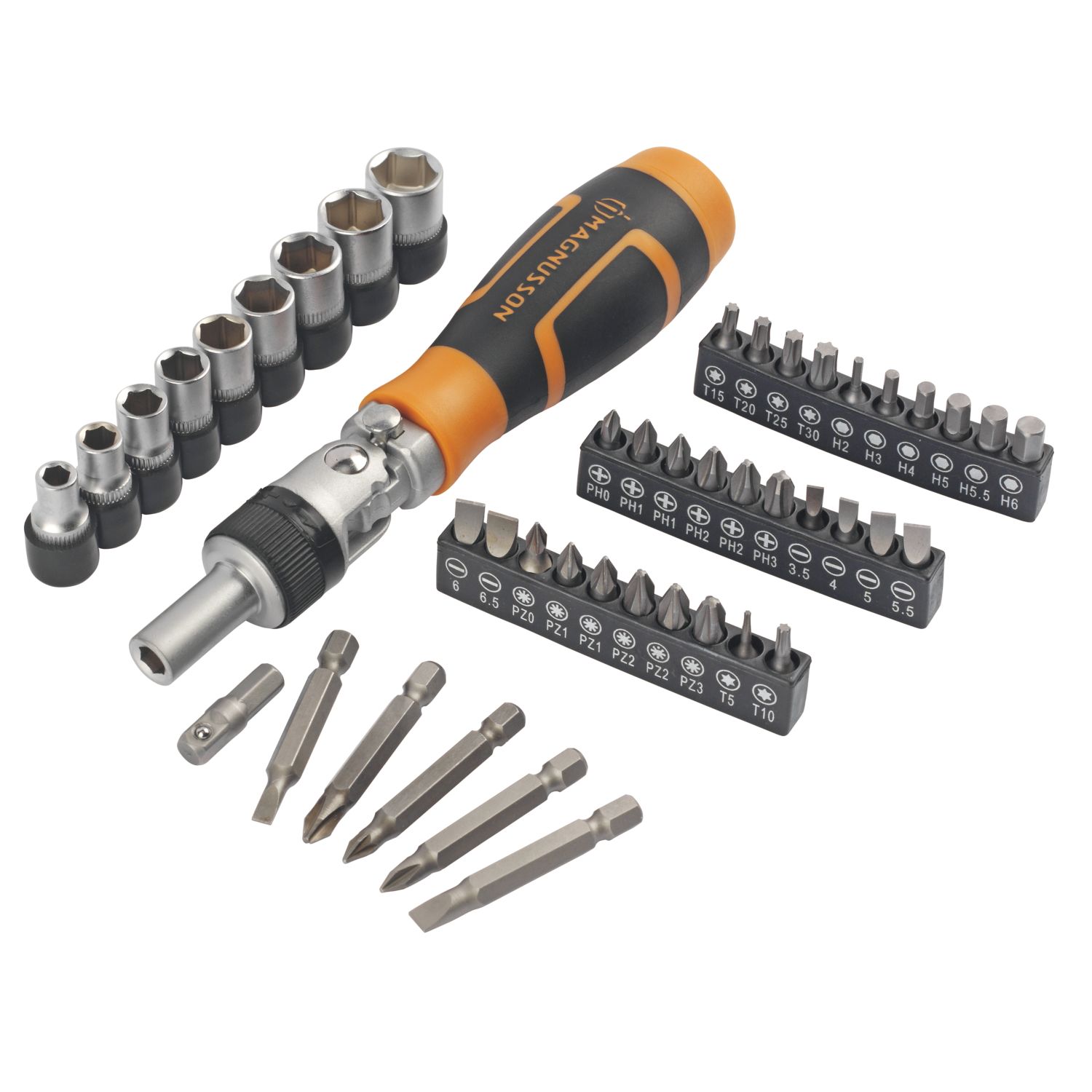 Magnusson Ratchet Screwdriver Bit Set 46 Pieces (9131V)