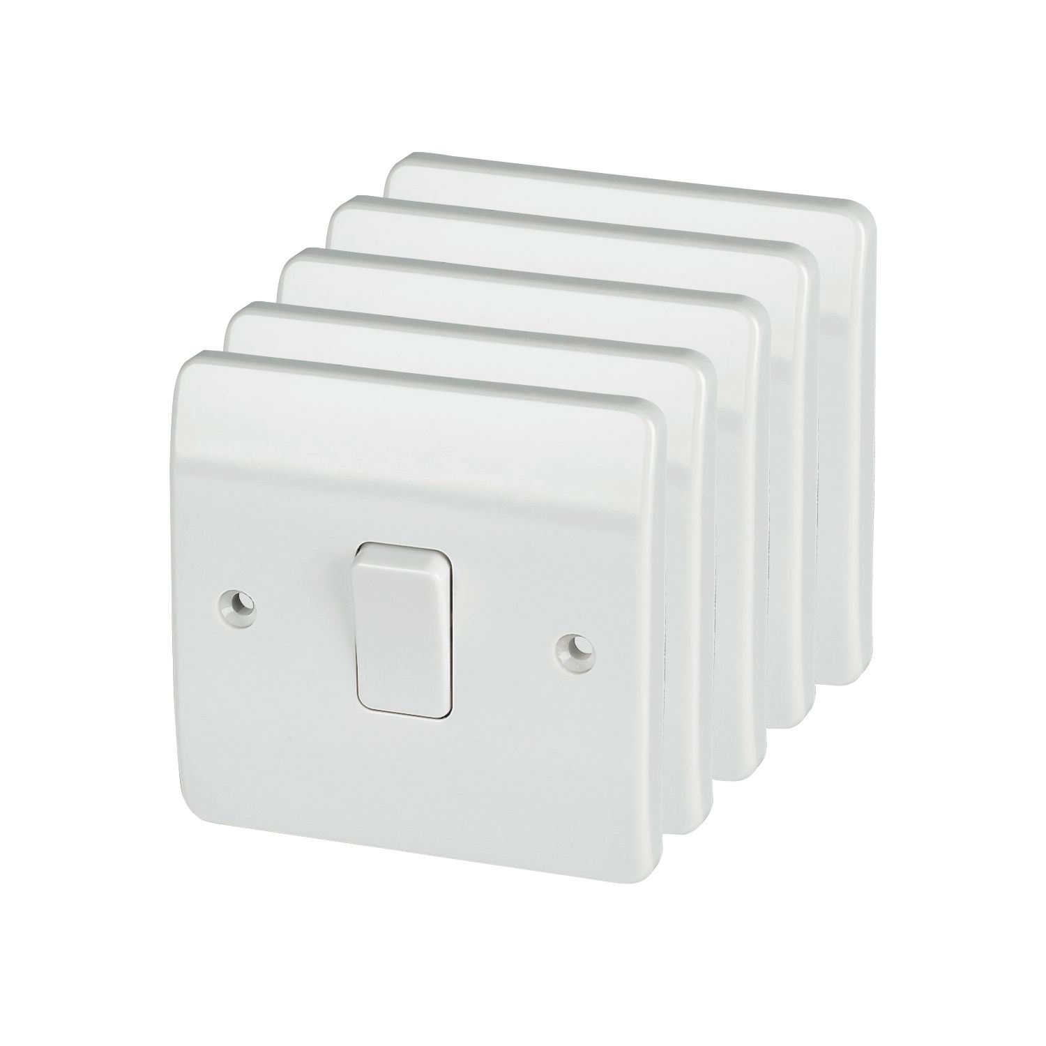MK Logic Plus 10AX 1-Gang 2-Way Light Switches White 5 Pack (91399)