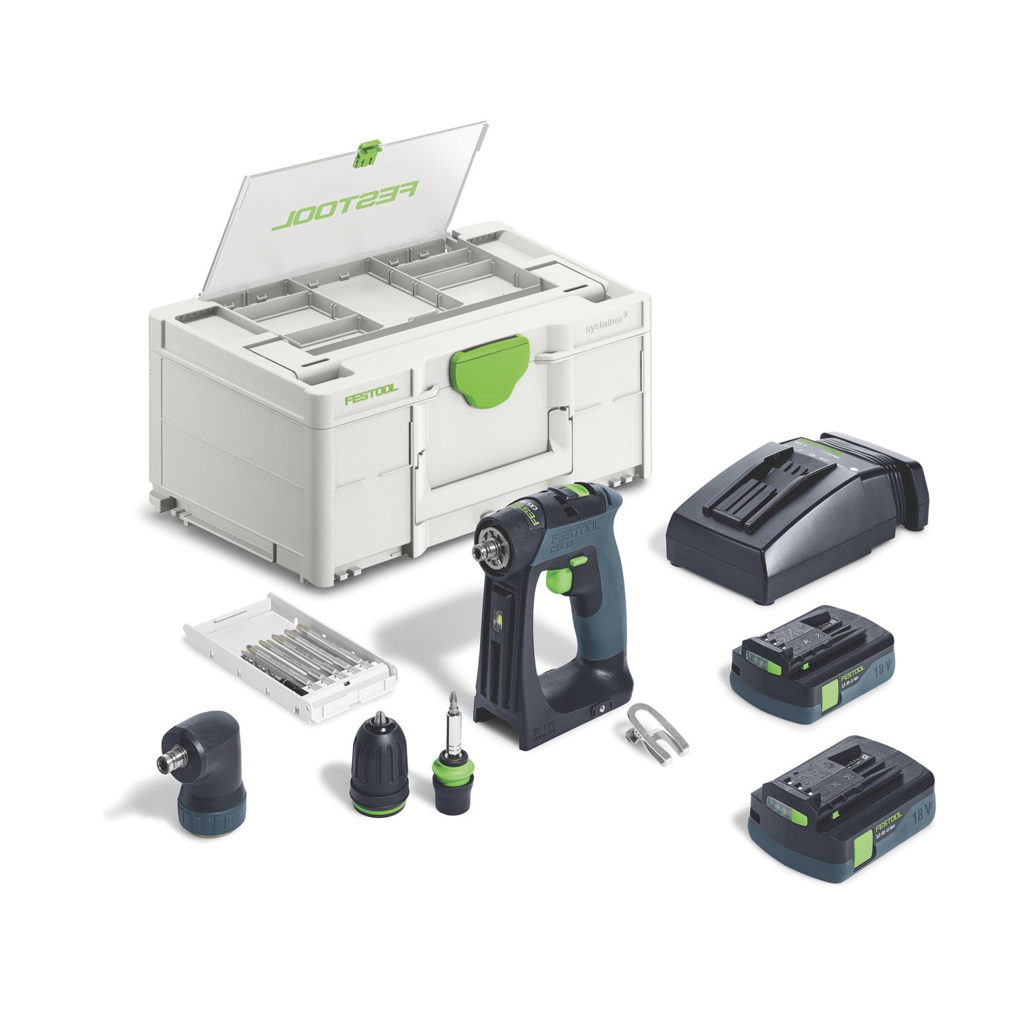 Festool CXS 18 C 3.0-Set 18V 2 x 3.0Ah Li-Ion Airstream Li-High Power Brushless Cordless Drill Driver (913HM)