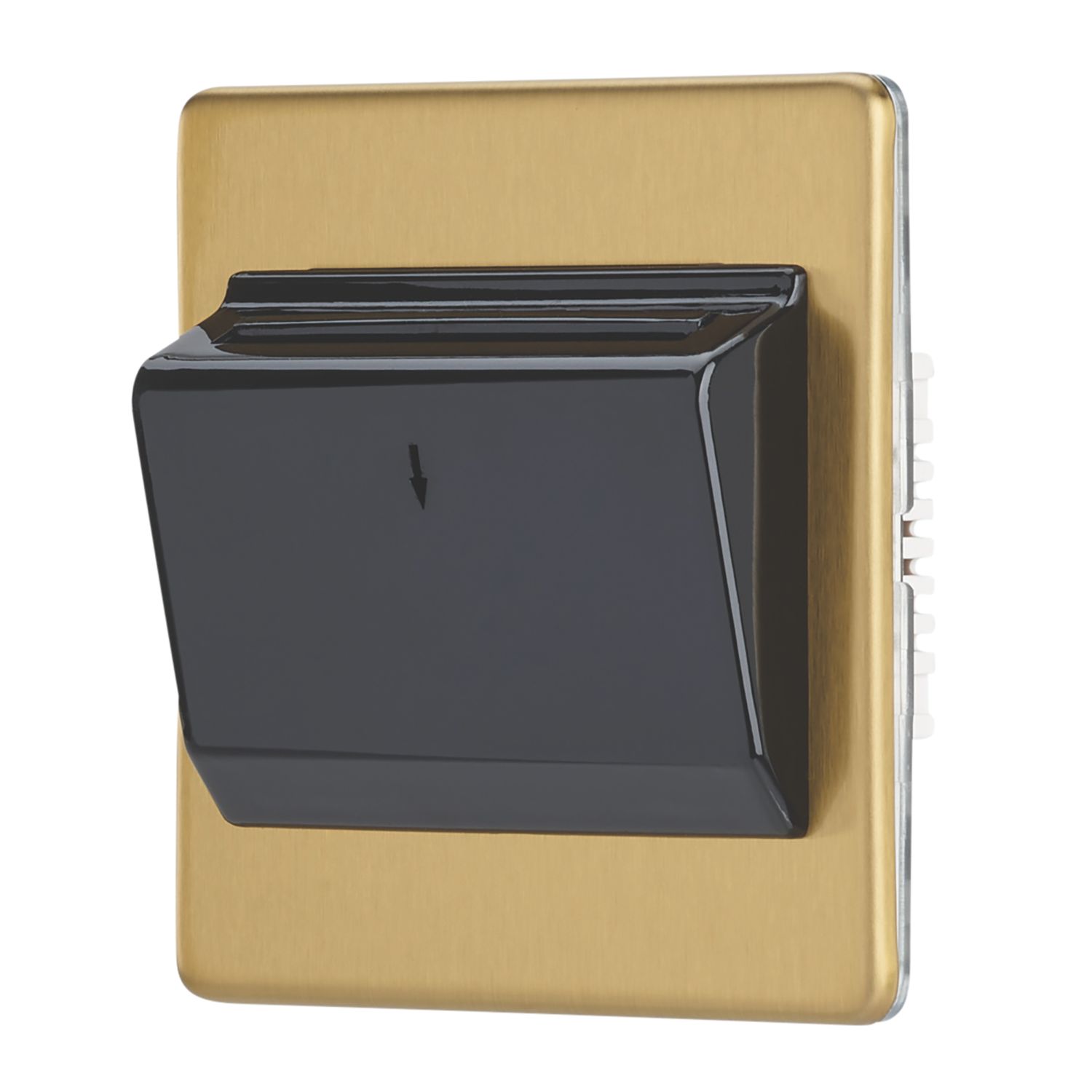 Contactum Lyric 10AX Key Card Switch Brushed Brass with Black Inserts (913RR)