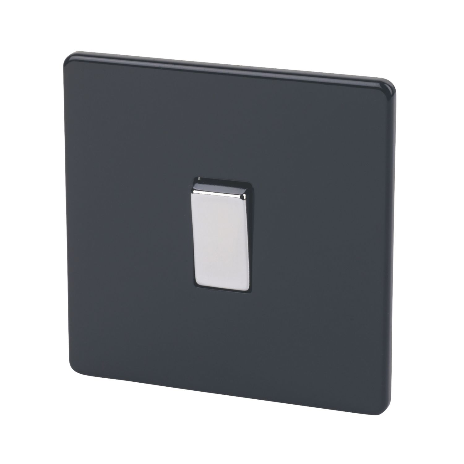Varilight 10AX 1-Gang 2-Way Light Switch Jet Black (91507)