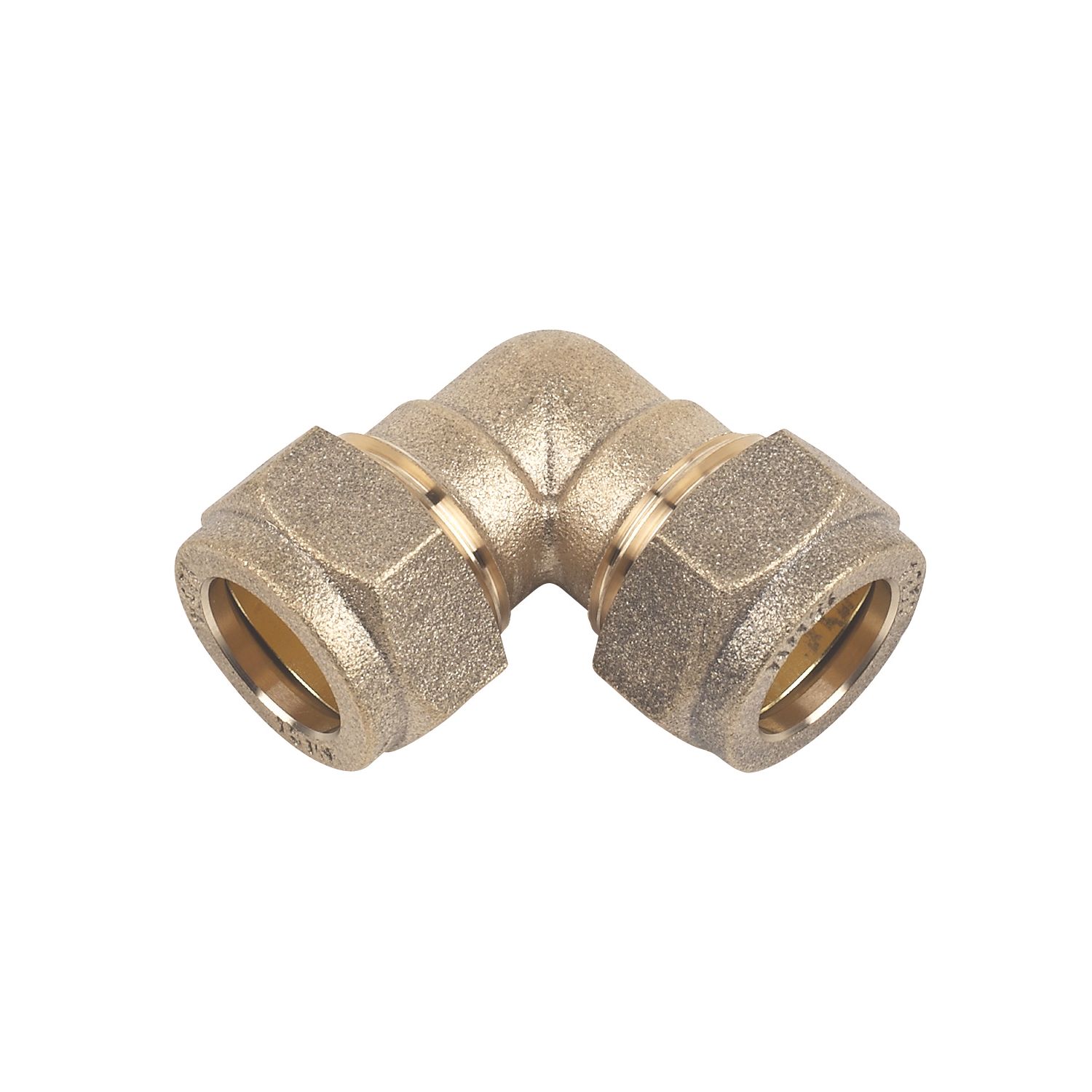 Flomasta Brass Compression Equal 90° Elbows 15mm 2 Pack (91568)