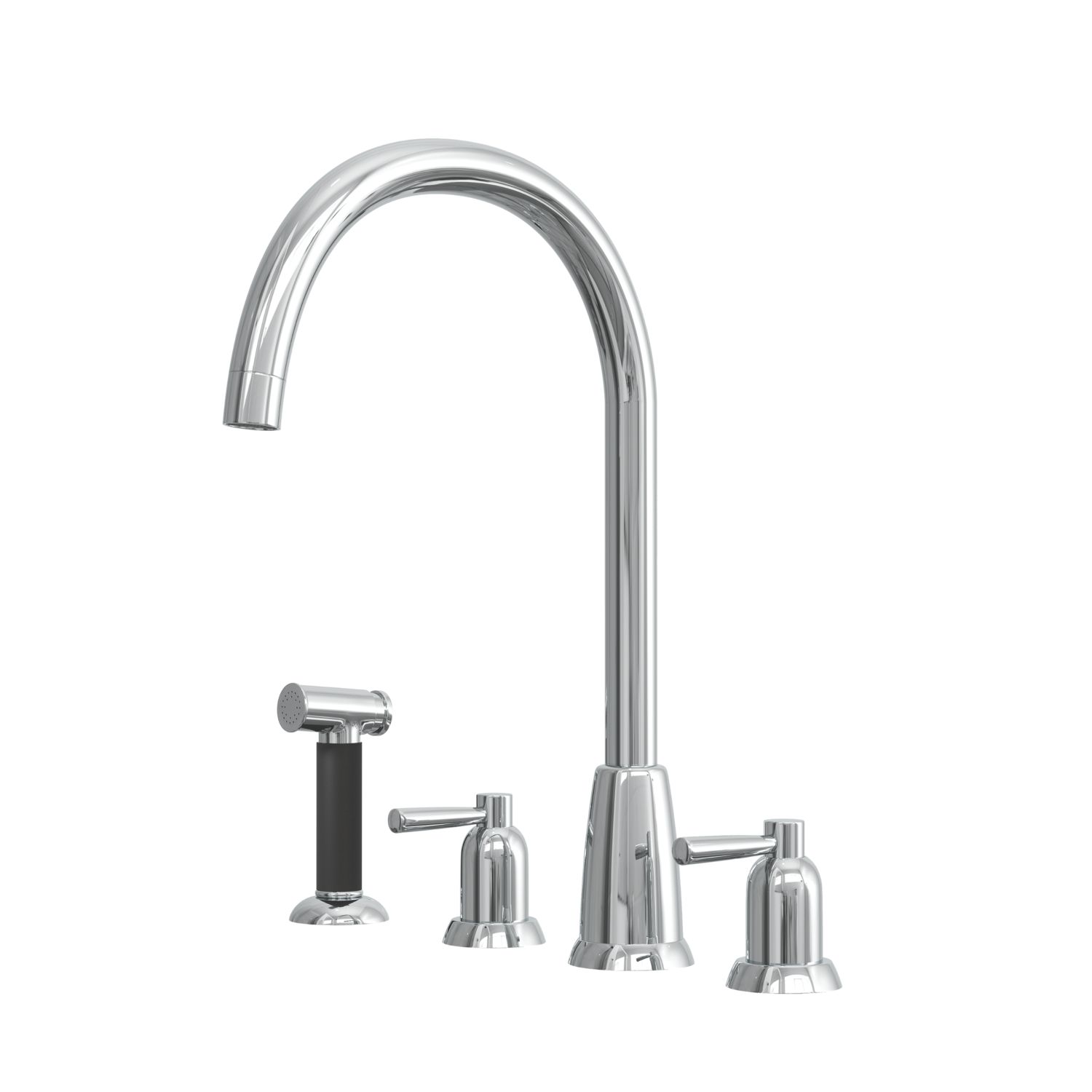 ETAL Cuthbert Dual Lever 4-Hole Kitchen Tap with Rinse Chrome (916JL)