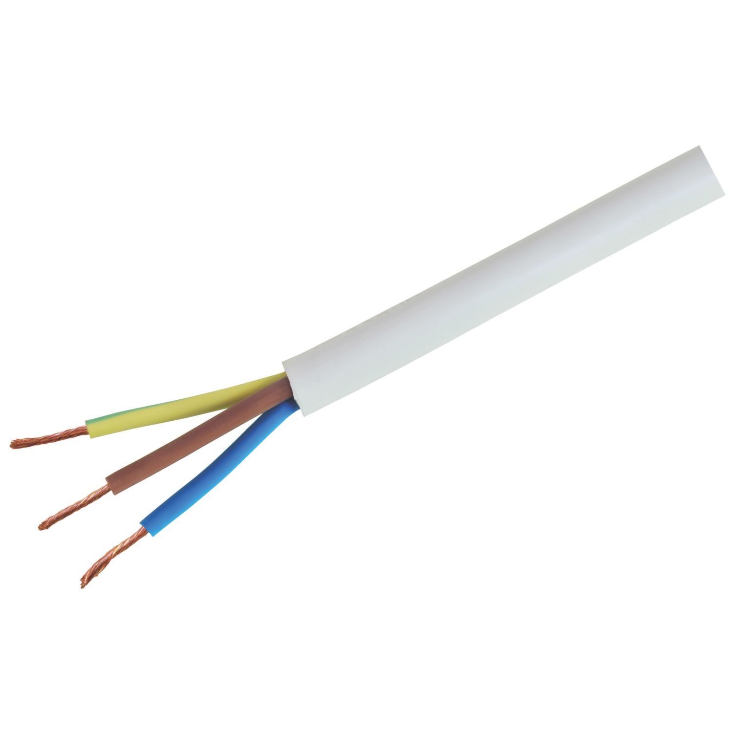 Time 3183Y White 3-Core 1mm² Flexible Cable 50m Drum (91734)