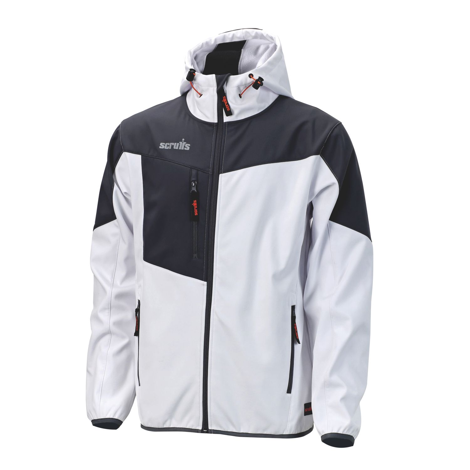 Scruffs Worker Softshell Jacket White / Graphite Medium 43" Chest (918AG)
