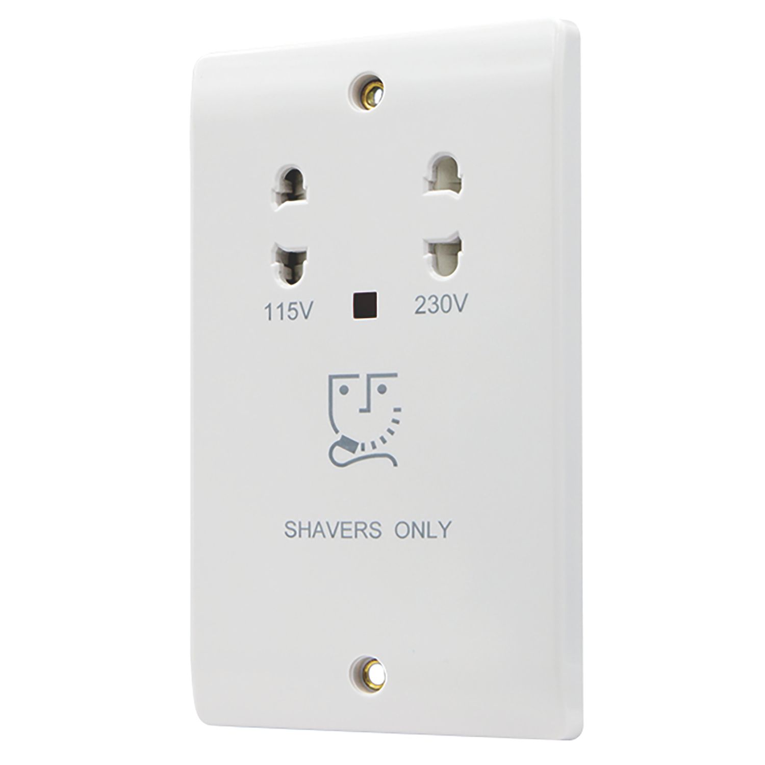 Vimark Pro 2-Gang Dual Voltage Shaver Socket 115 / 230V White (918PV)
