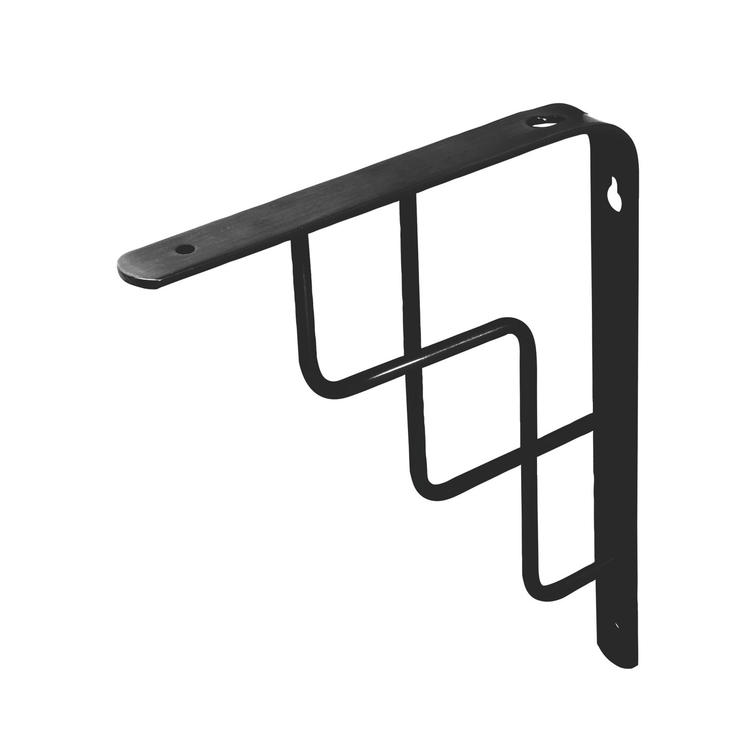 Essentials Step Shelf Brackets Black 230mm x 180mm 4 Pack (920VJ)