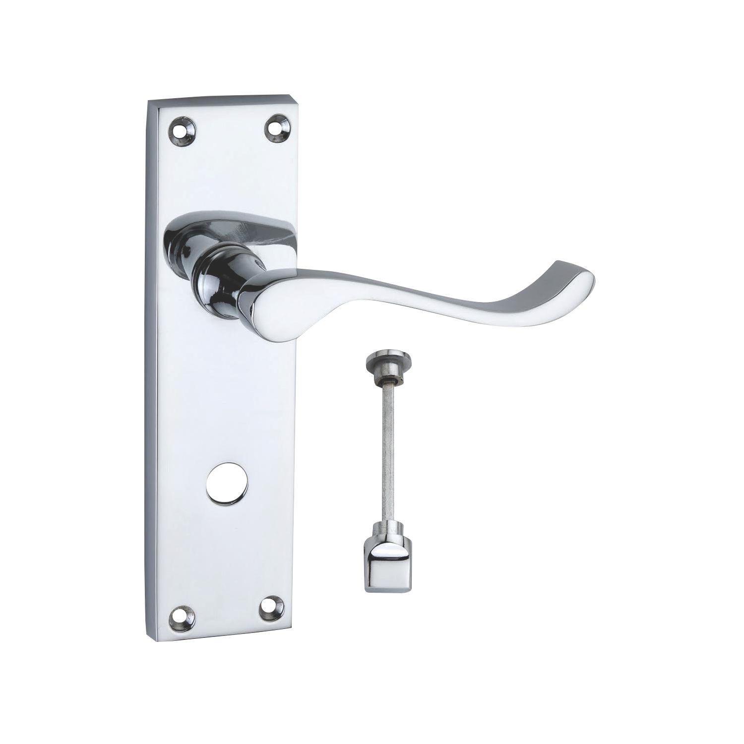 Smith & Locke Fire Rated WC Door Handles Pair Polished Chrome (9211P)